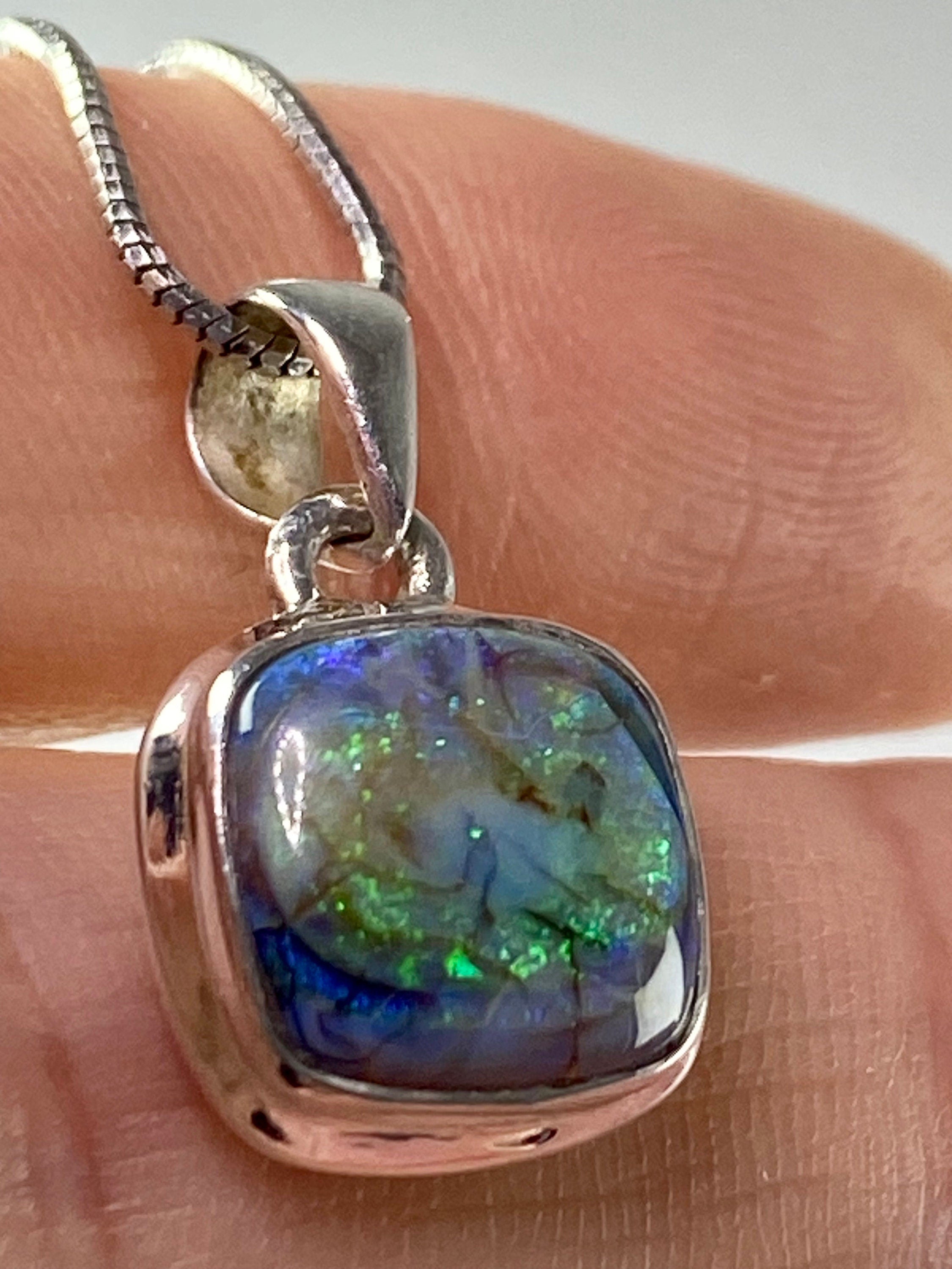 Sterling (Monarch) Opal and Silver Pendant