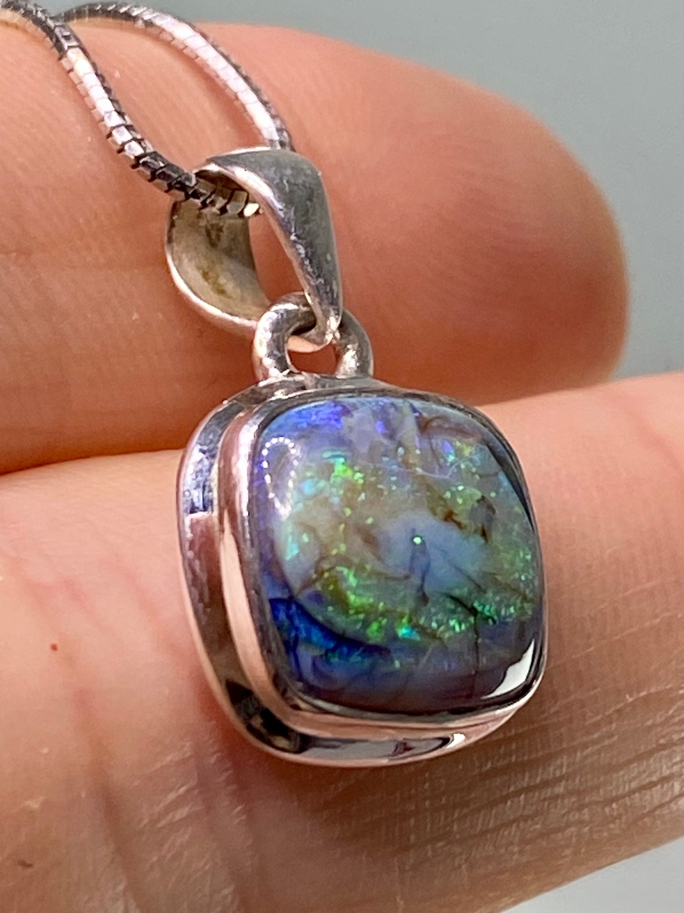 Sterling (Monarch) Opal and Silver Pendant