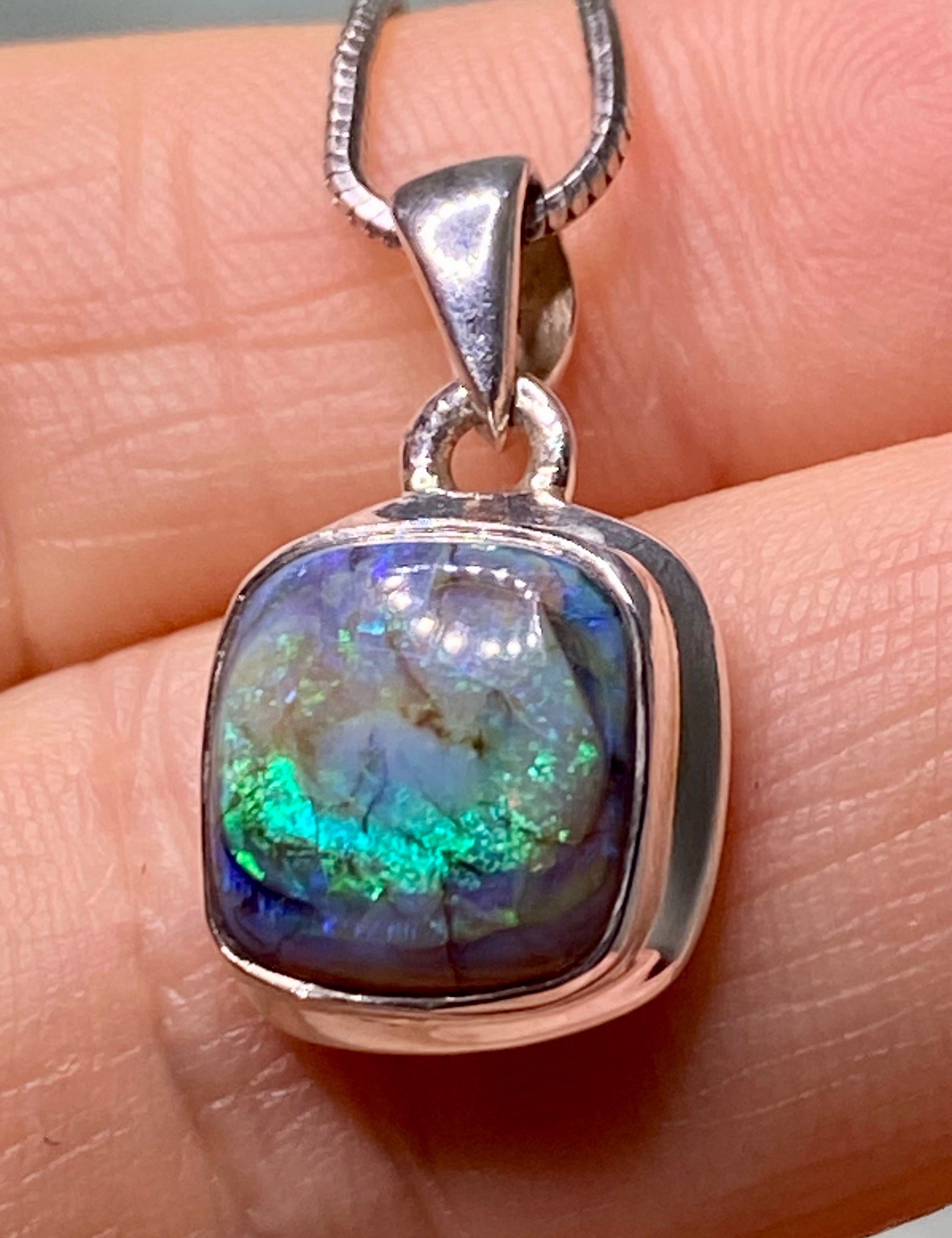 Sterling (Monarch) Opal and Silver Pendant