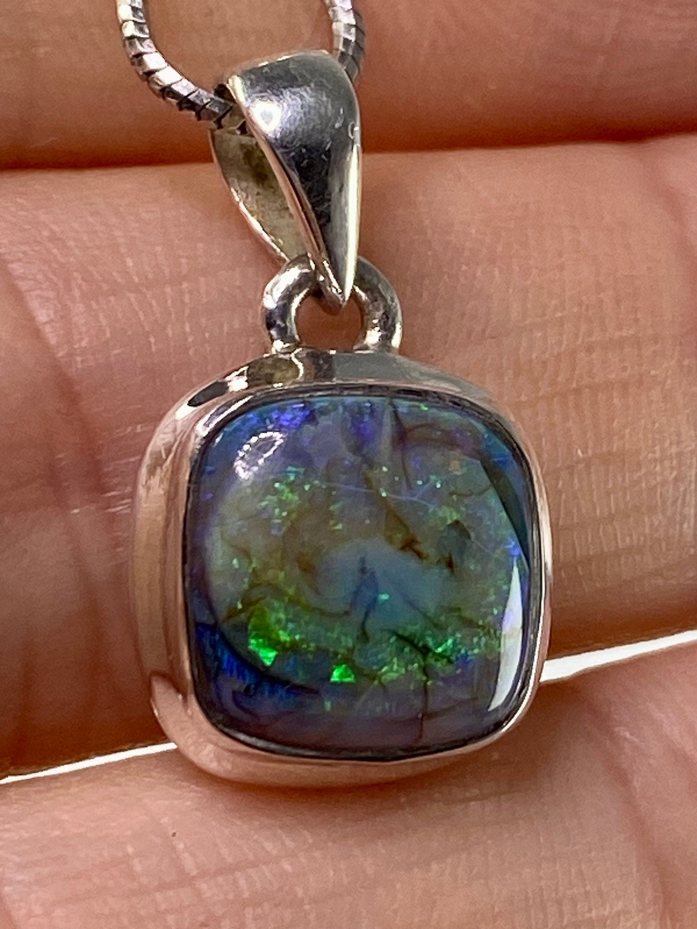 Sterling (Monarch) Opal and Silver Pendant