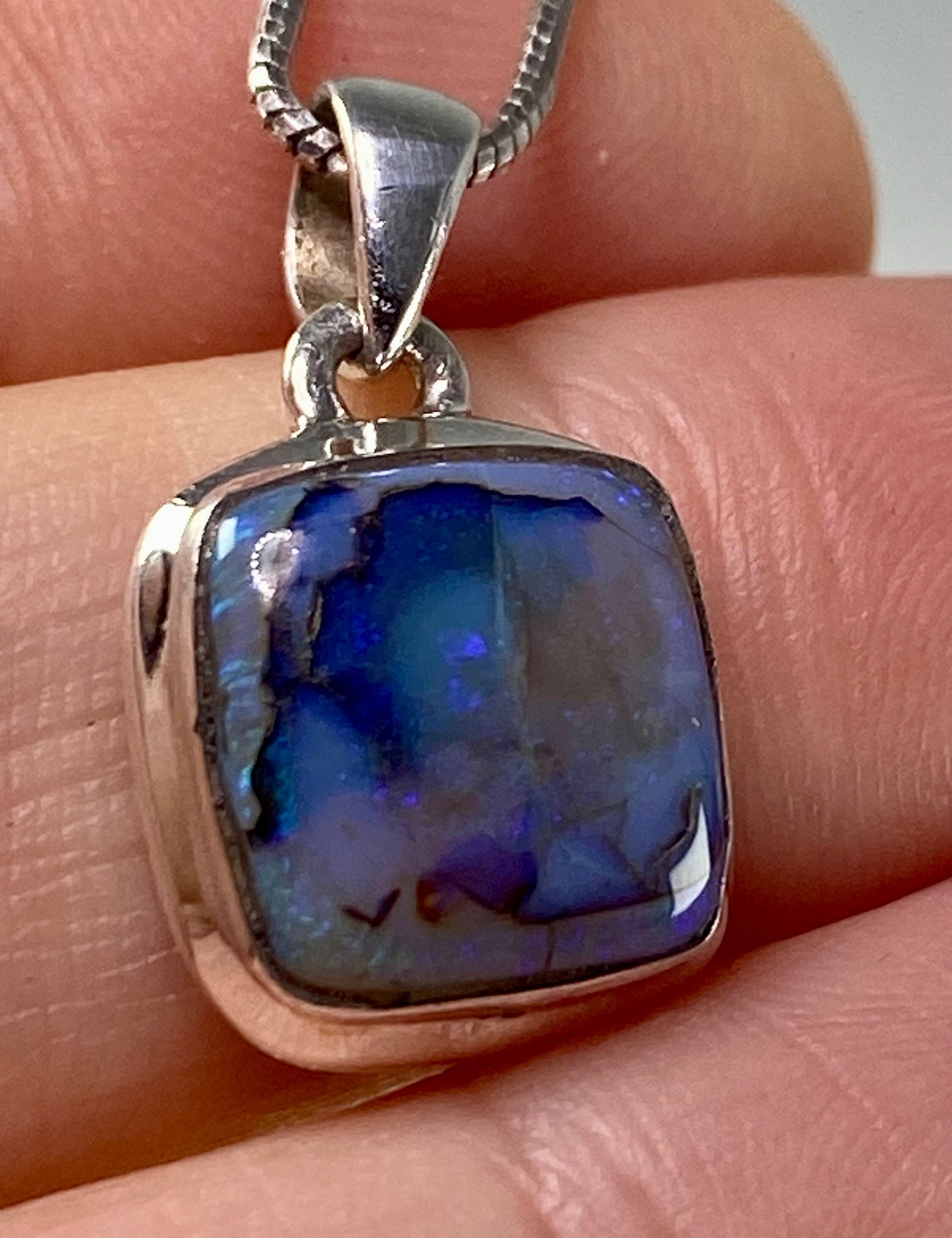 Sterling (Monarch) Opal and Silver Pendant