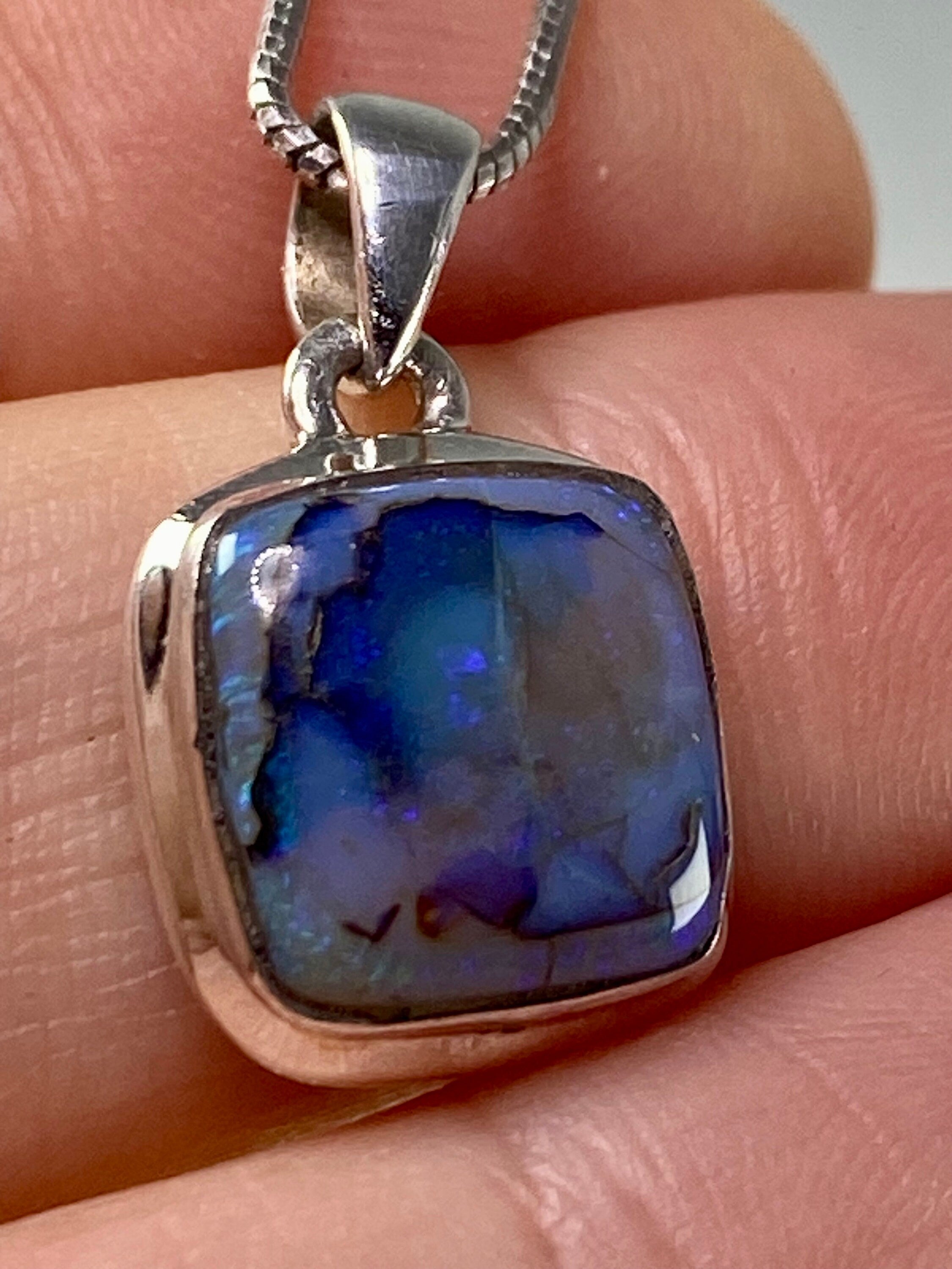 Sterling (Monarch) Opal and Silver Pendant