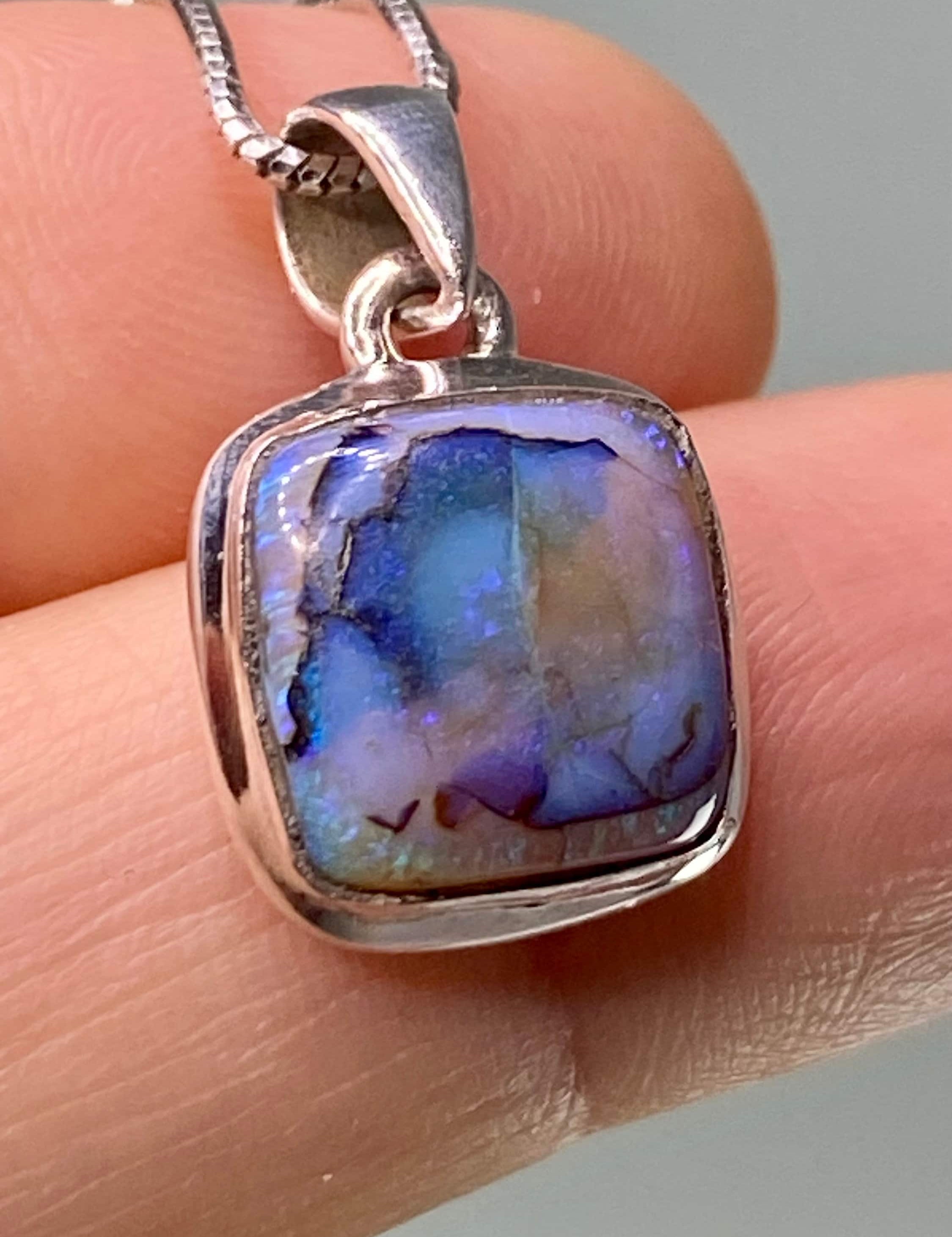 Sterling (Monarch) Opal and Silver Pendant