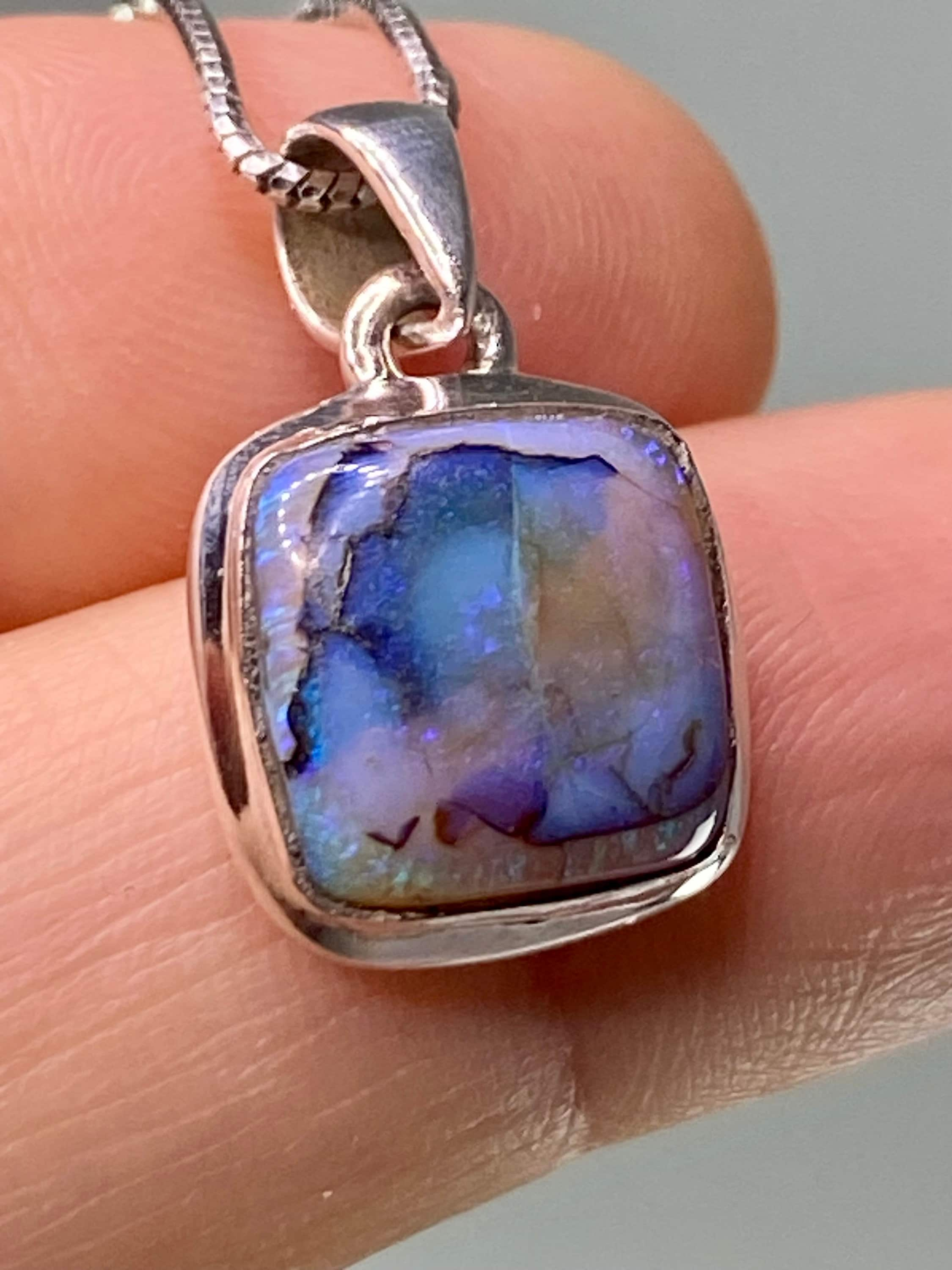 Sterling (Monarch) Opal and Silver Pendant