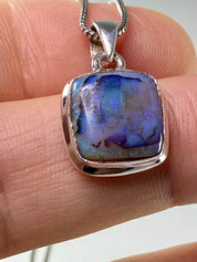 Sterling (Monarch) Opal and Silver Pendant