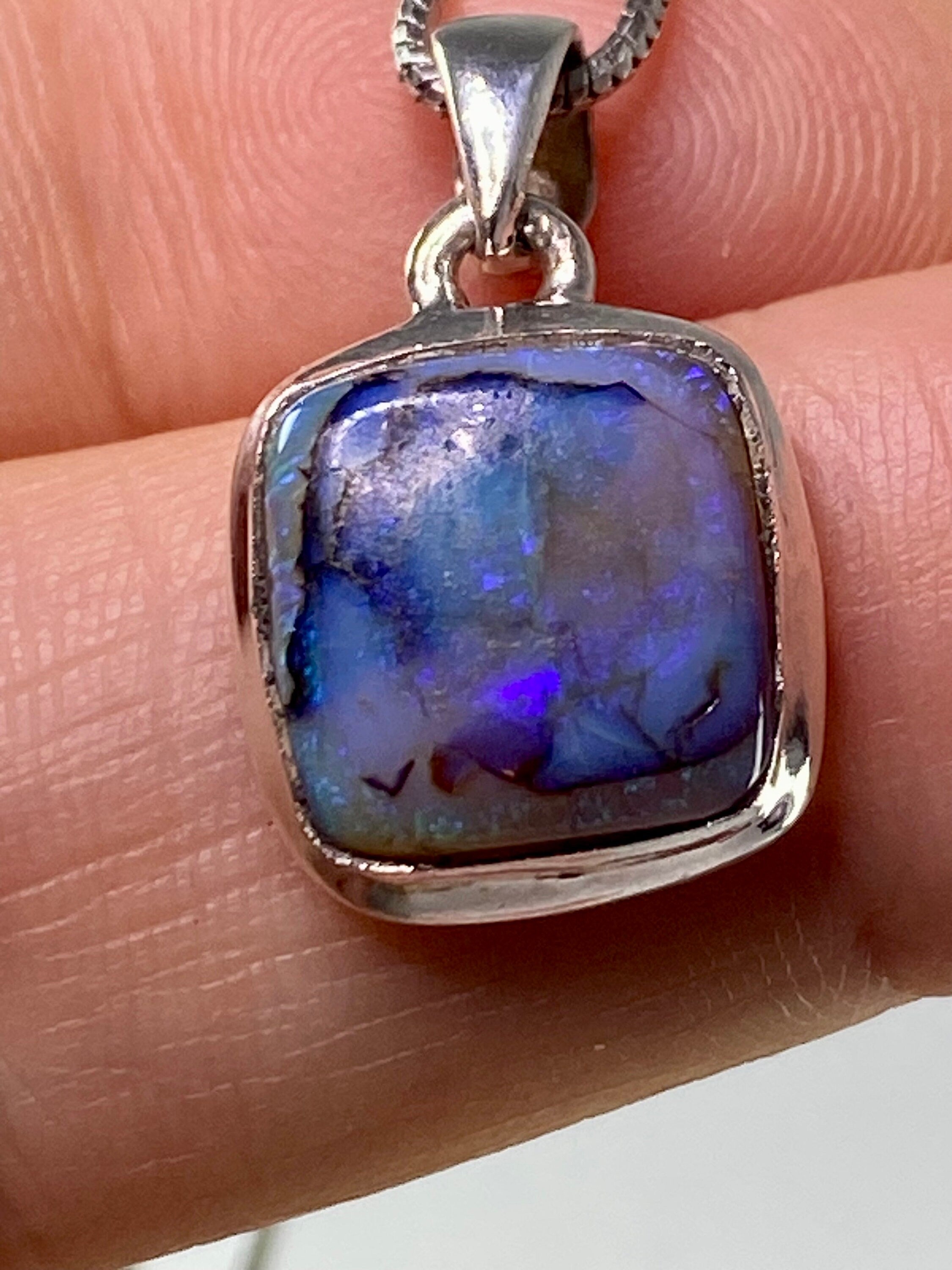 Sterling (Monarch) Opal and Silver Pendant