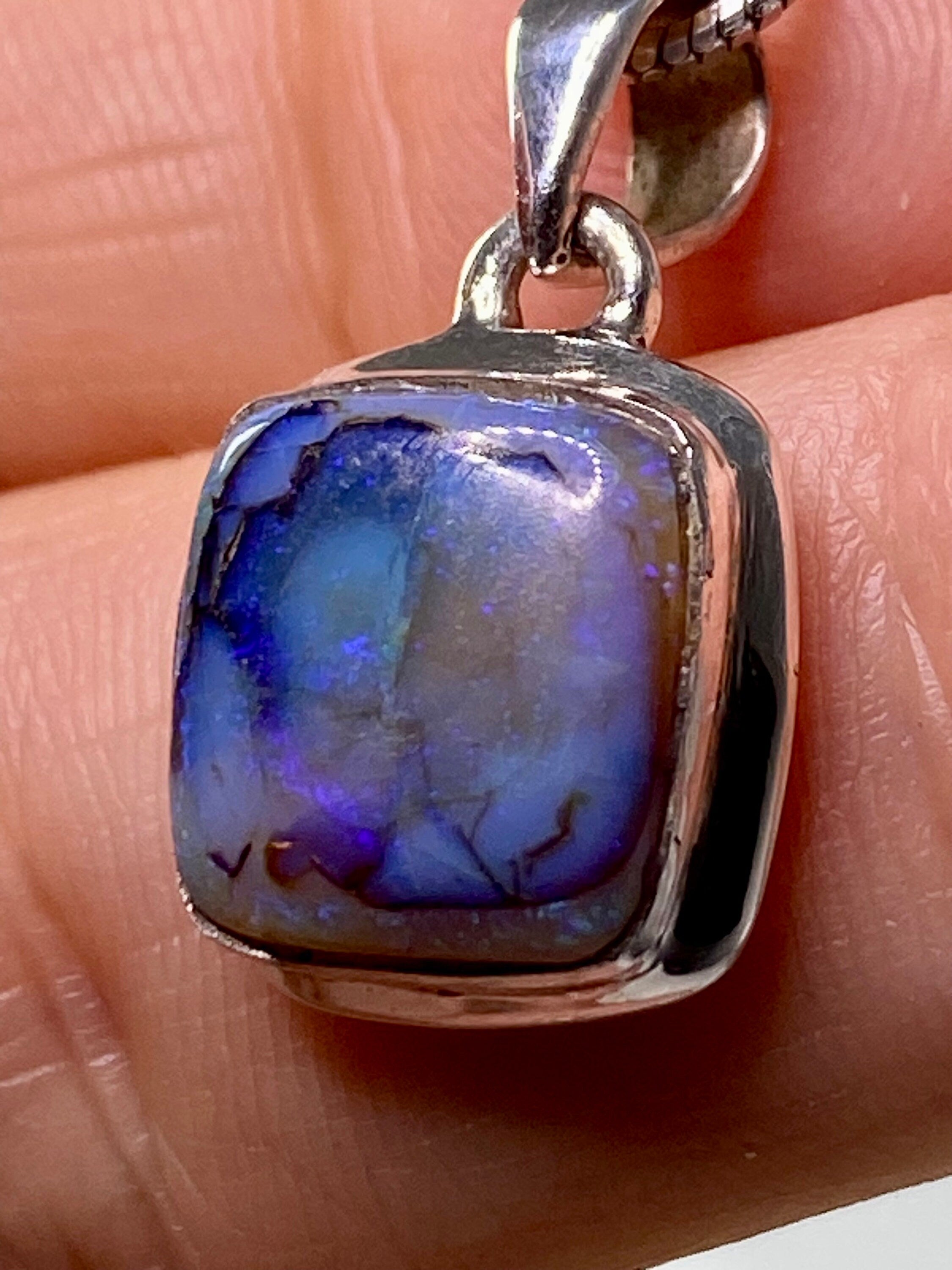 Sterling (Monarch) Opal and Silver Pendant