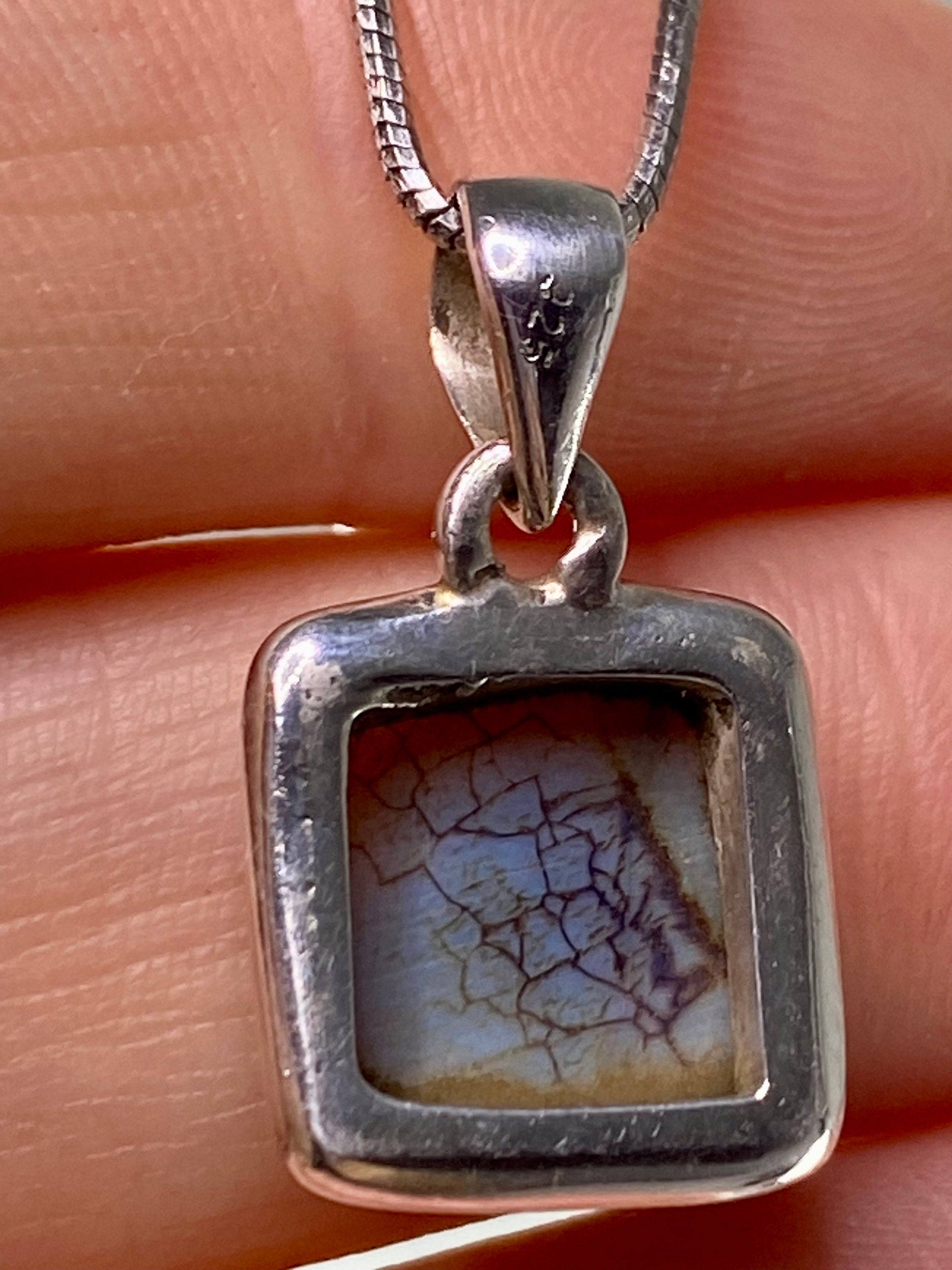 Sterling (Monarch) Opal and Silver Pendant