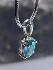 Neon Blue Apatite Pendant and Silver Pendant