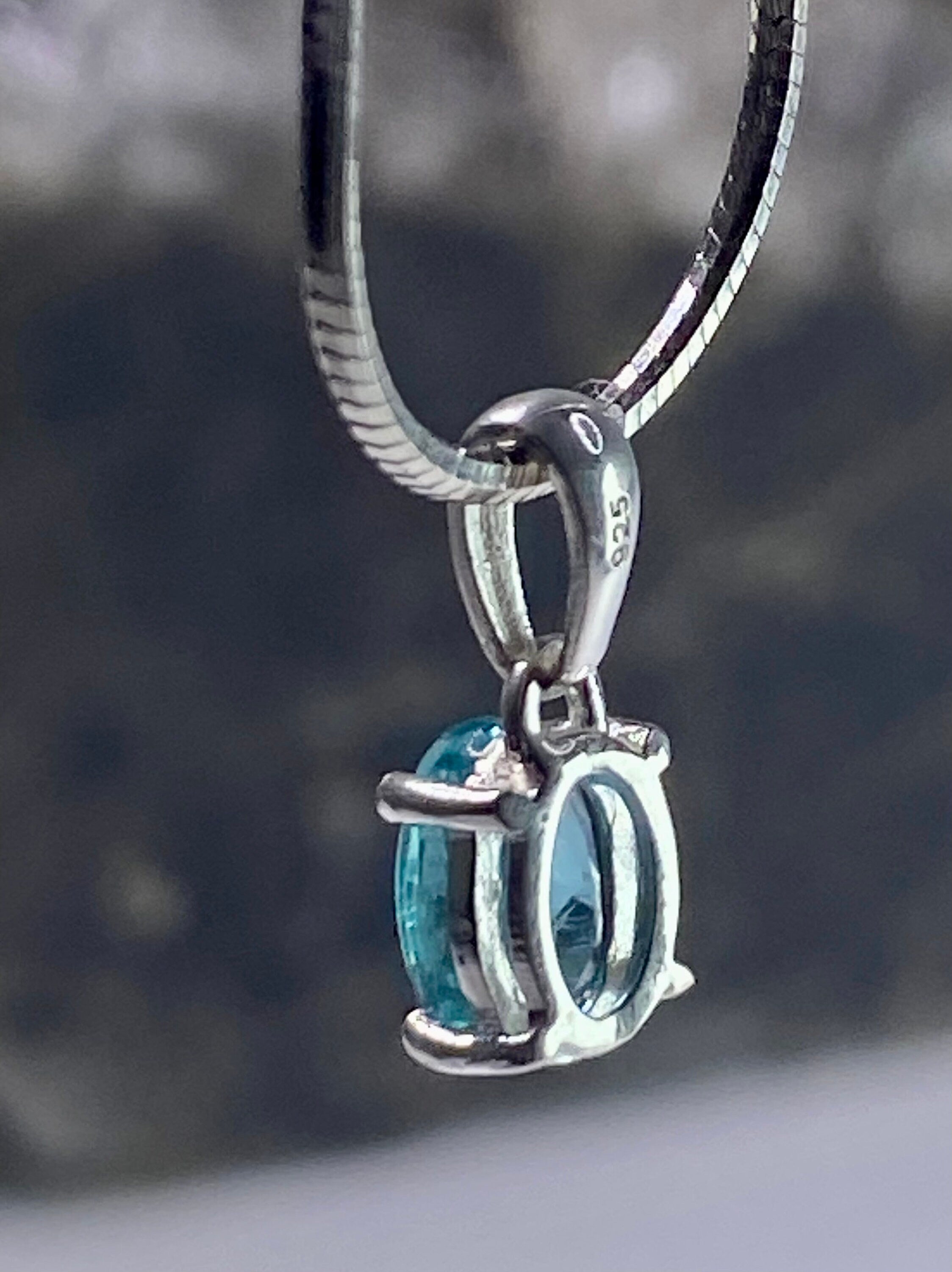 Neon Blue Apatite Pendant and Silver Pendant