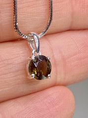 MOLDAVITE Sterling Silver Pendant