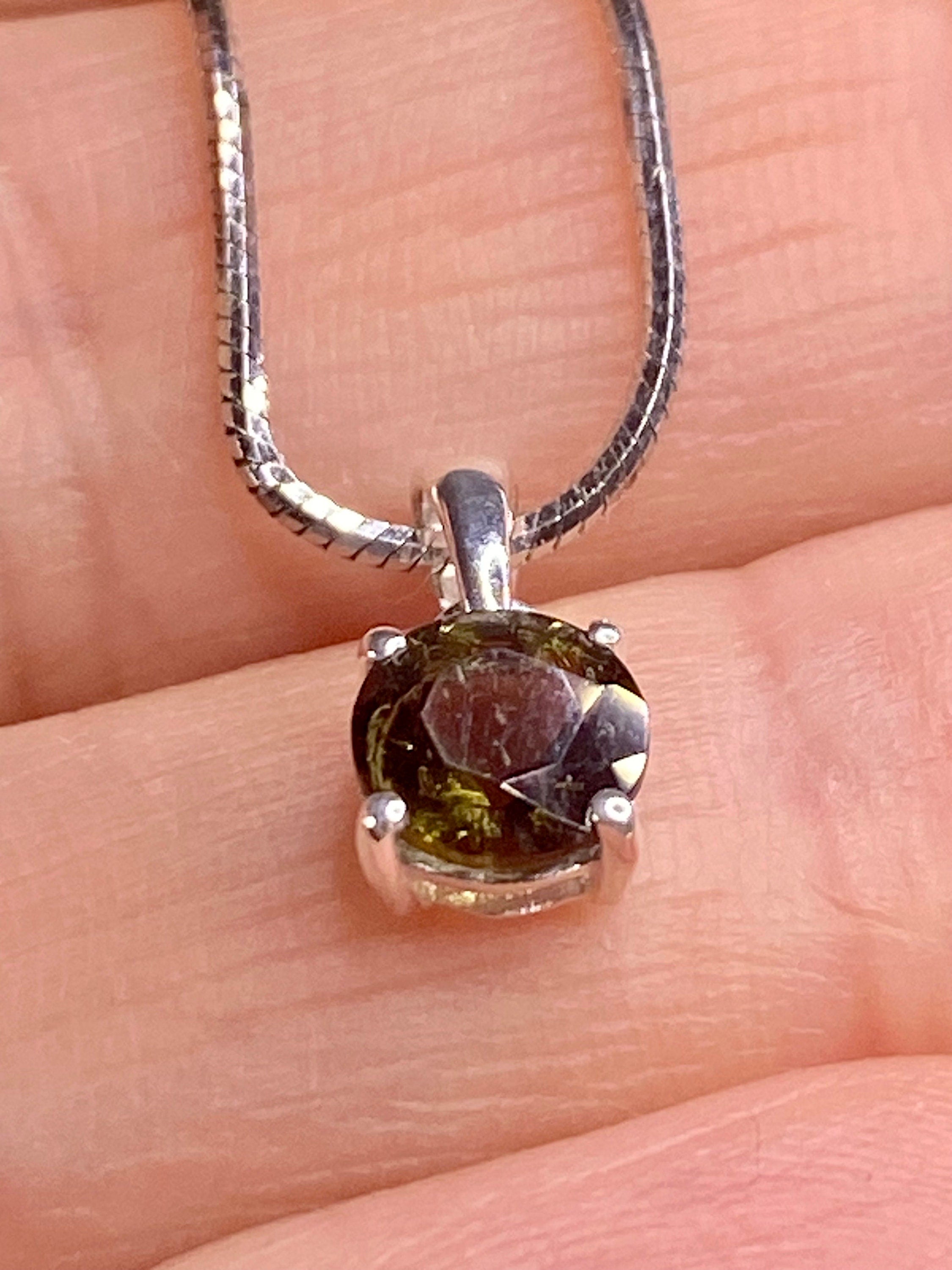 MOLDAVITE Sterling Silver Pendant