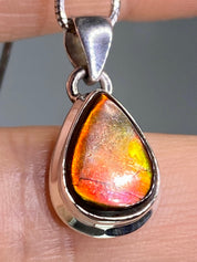 Ammolite Silver Pendant