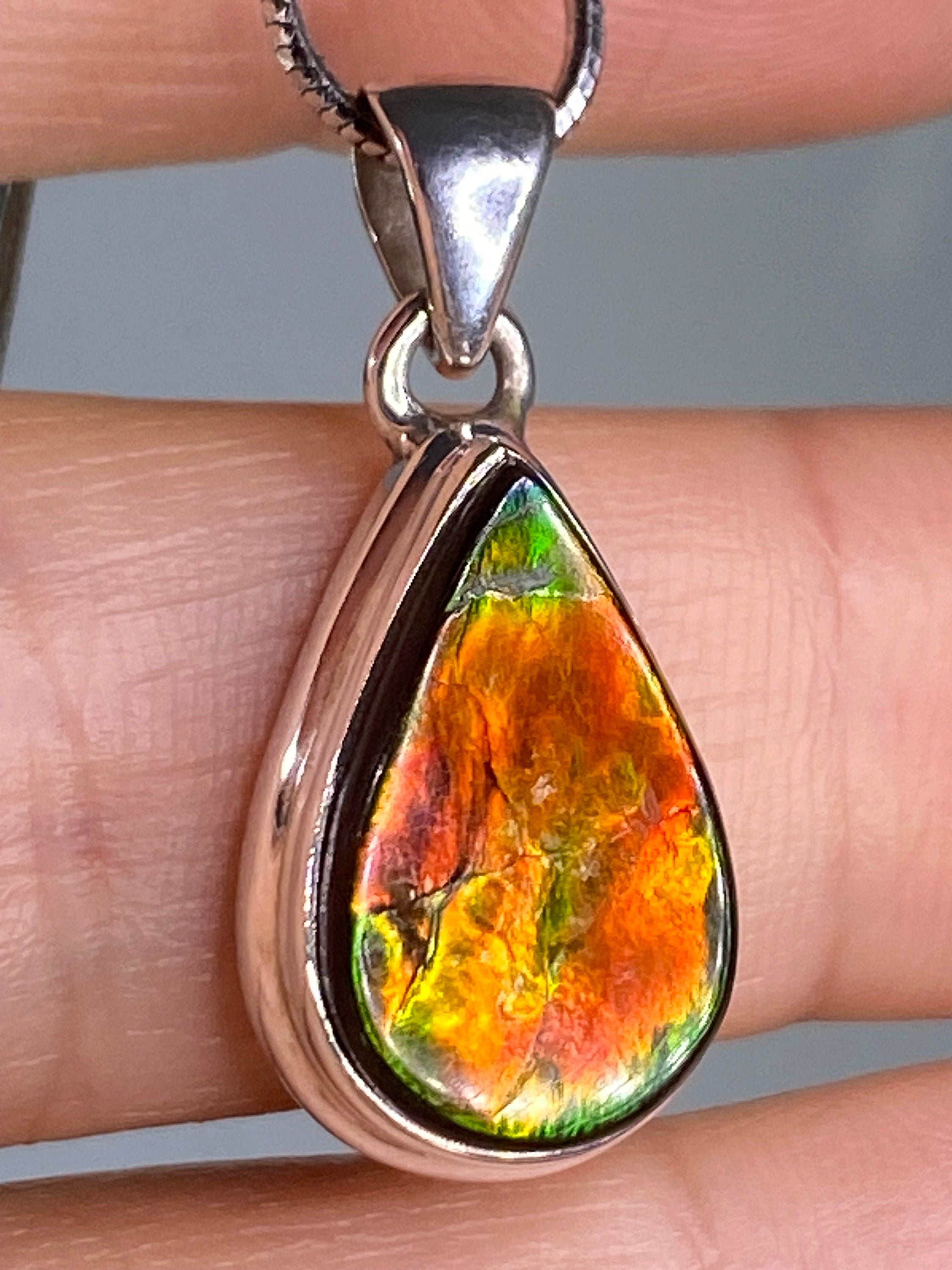 Ammolite Silver Pendant