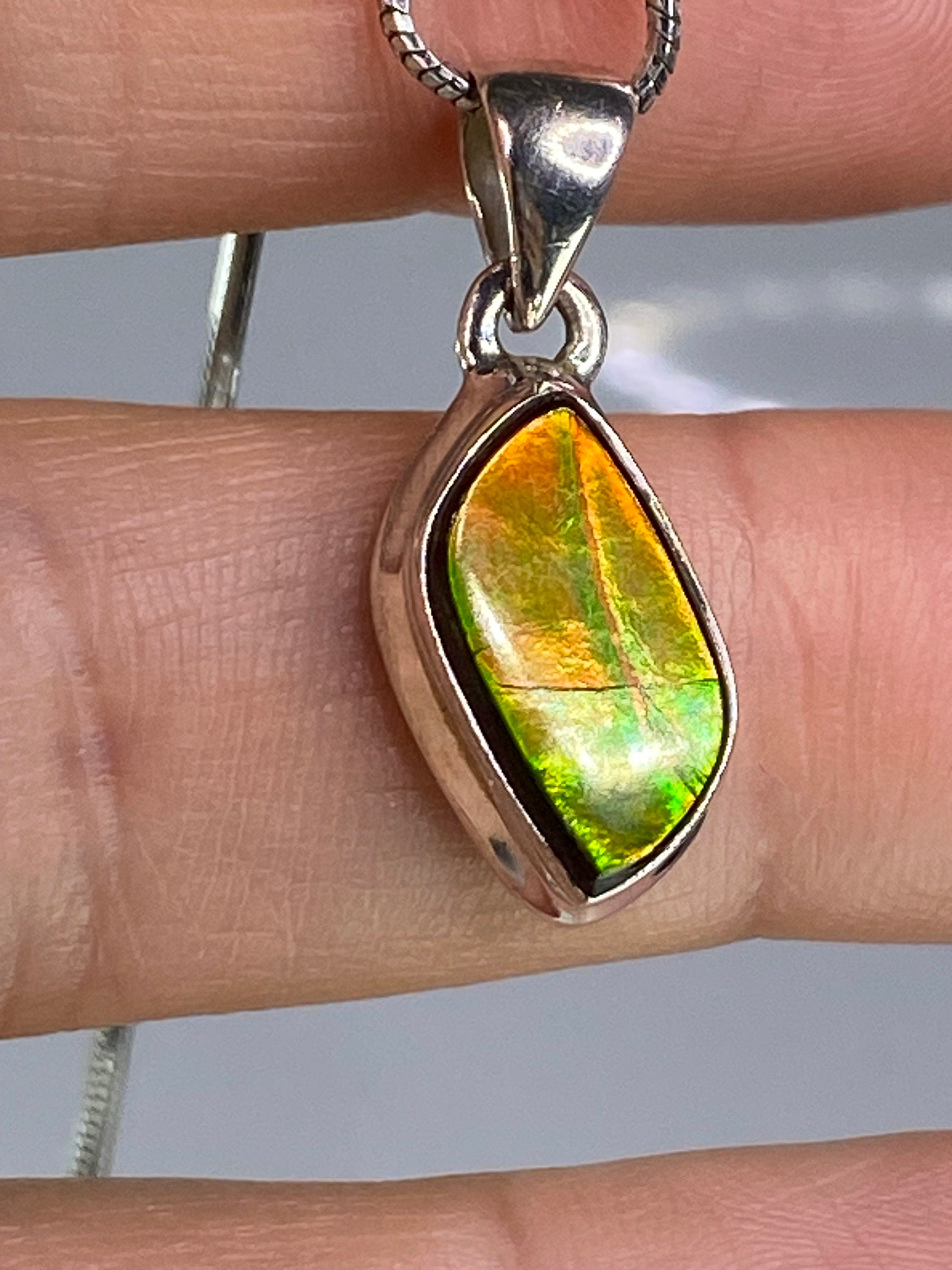 Ammolite Silver Pendant