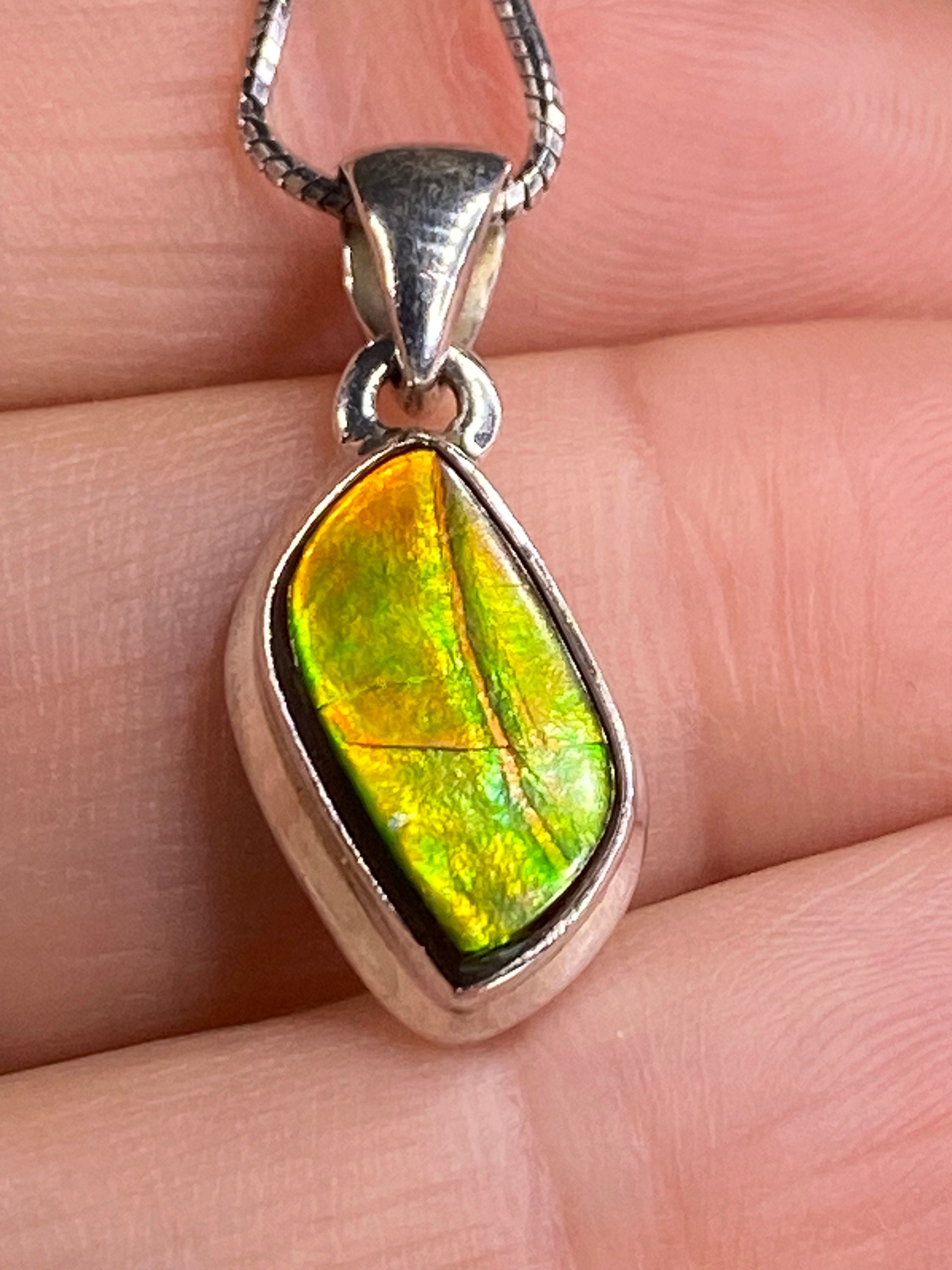 Ammolite Silver Pendant