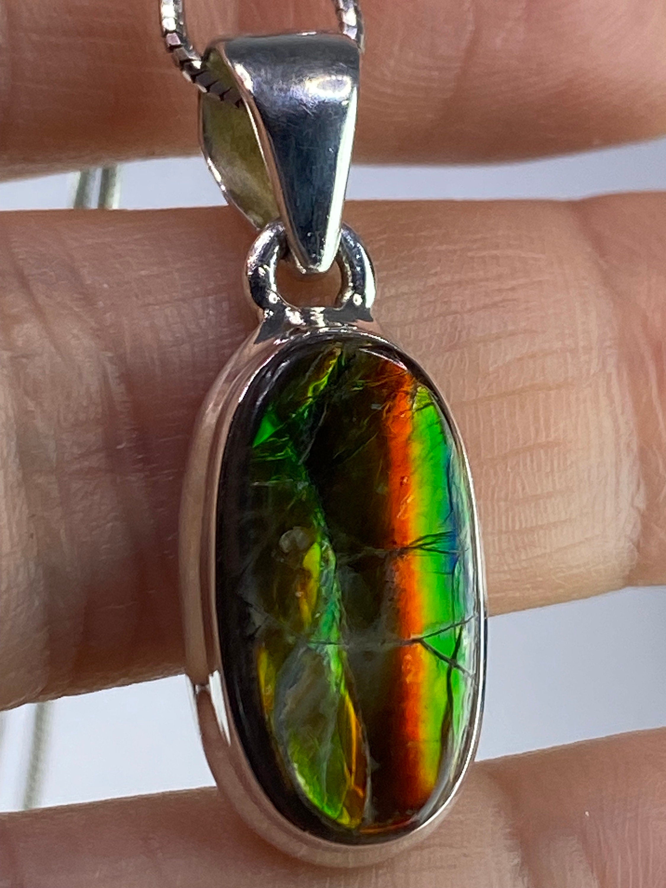 Ammolite Silver Pendant