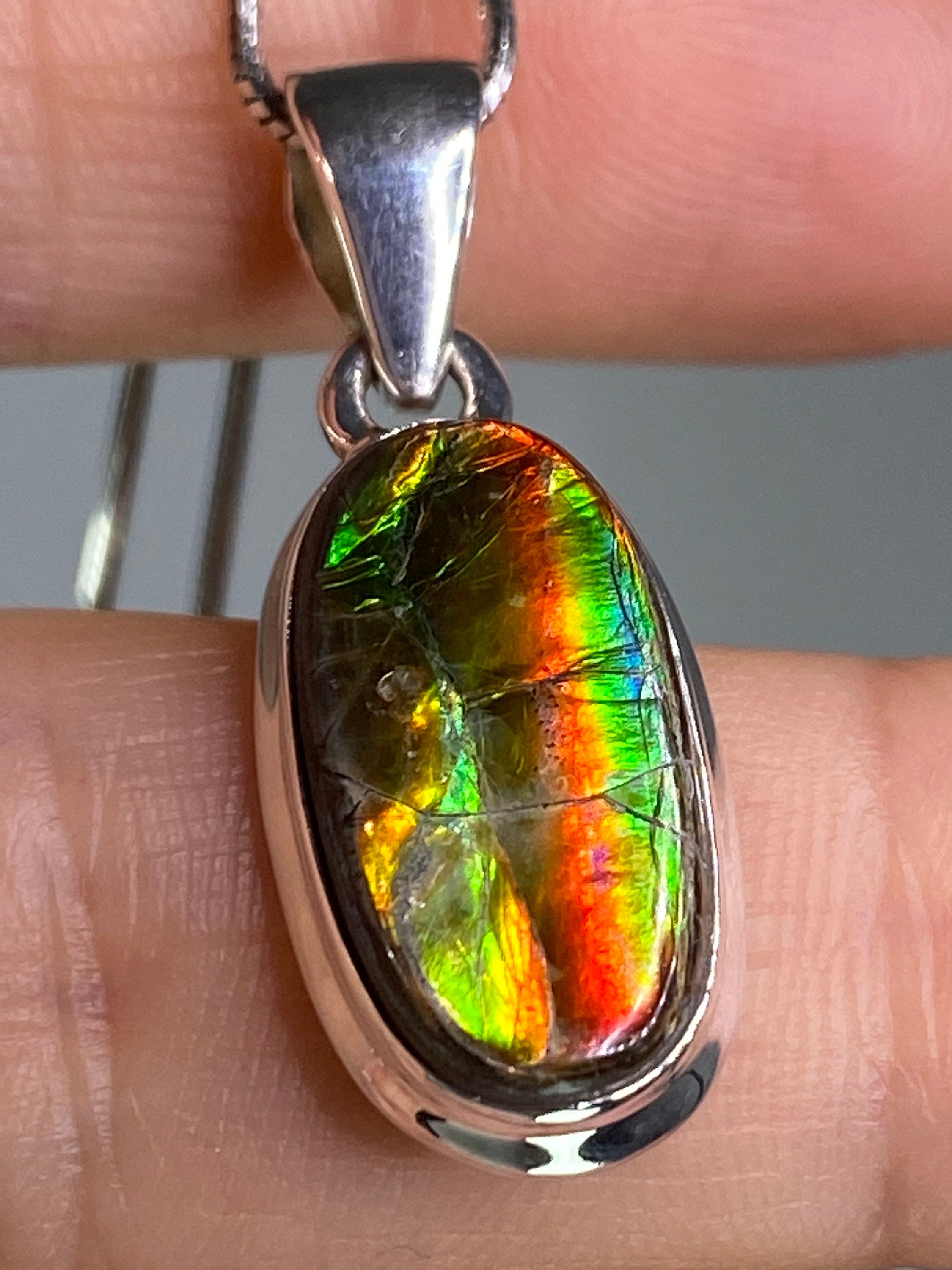 Ammolite Silver Pendant