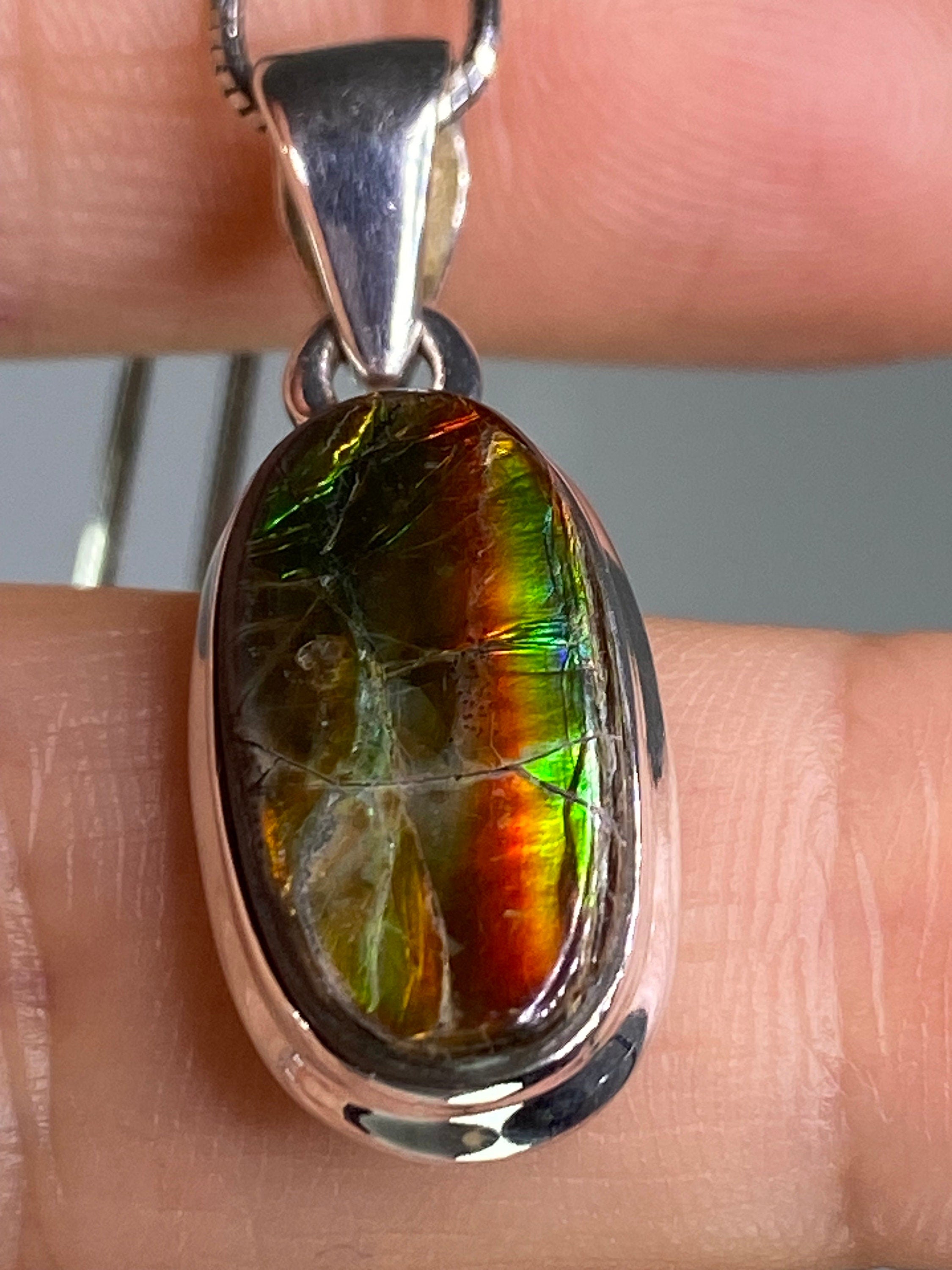 Ammolite Silver Pendant