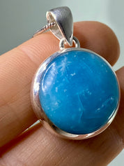 Natural Smithsonite and Silver Pendant