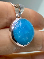 Natural Smithsonite and Silver Pendant