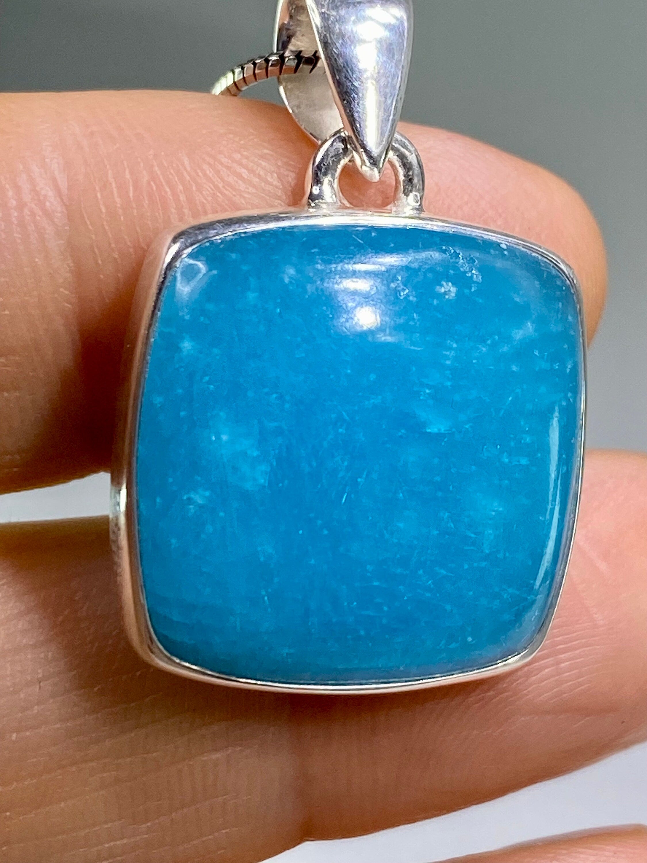 Natural Smithsonite and Silver Pendant