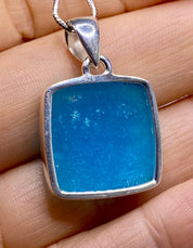 Natural Smithsonite and Silver Pendant