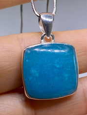 Natural Smithsonite and Silver Pendant