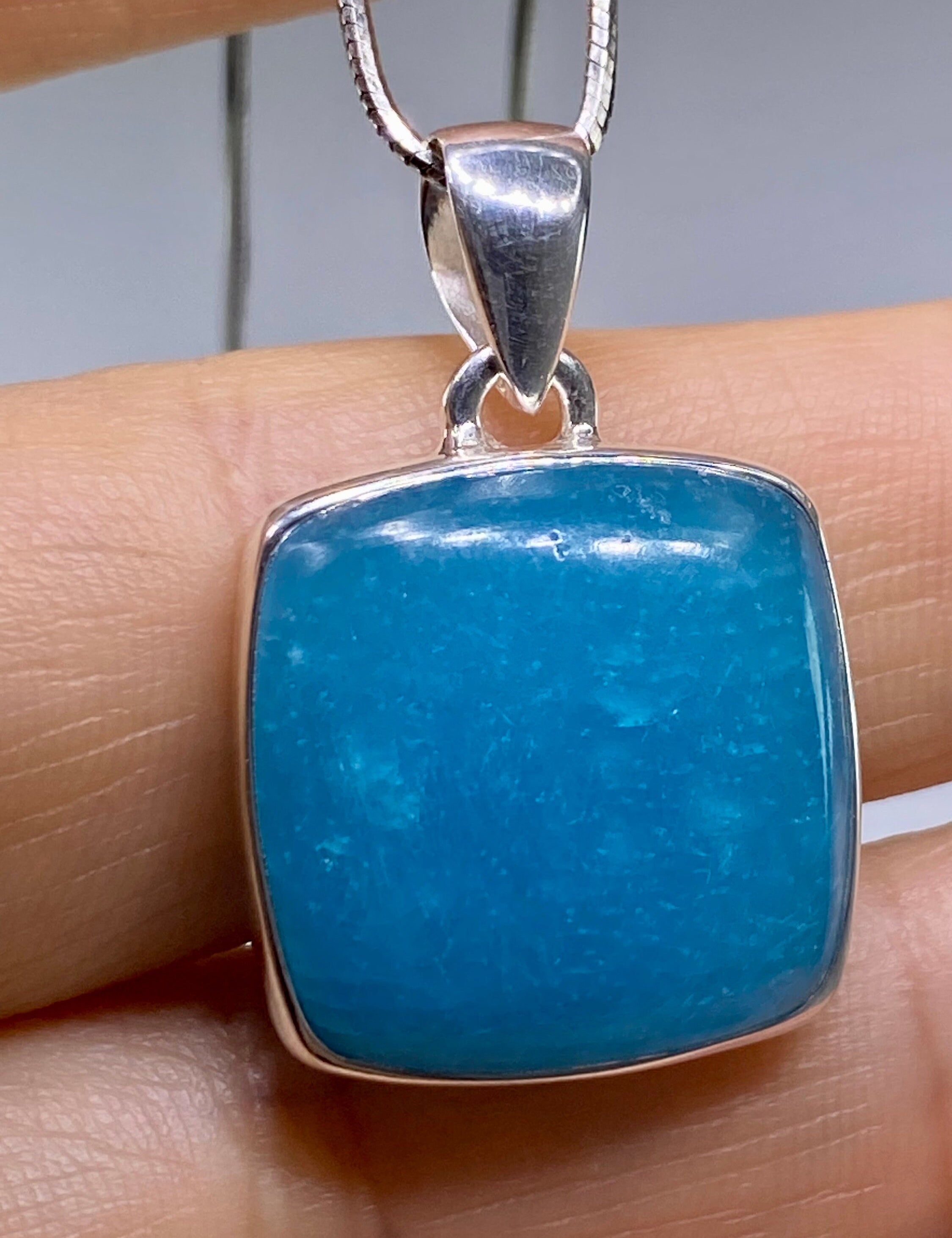 Natural Smithsonite and Silver Pendant