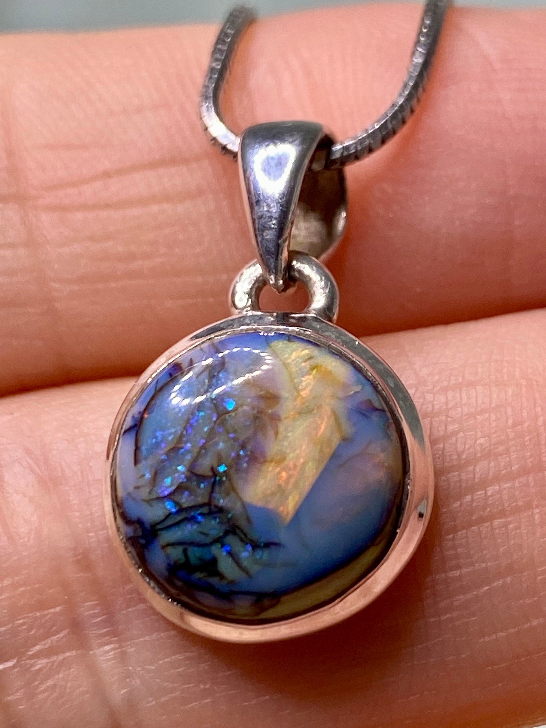 Sterling (Monarch) Opal and Silver Pendant