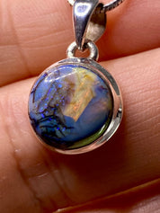 Sterling (Monarch) Opal and Silver Pendant