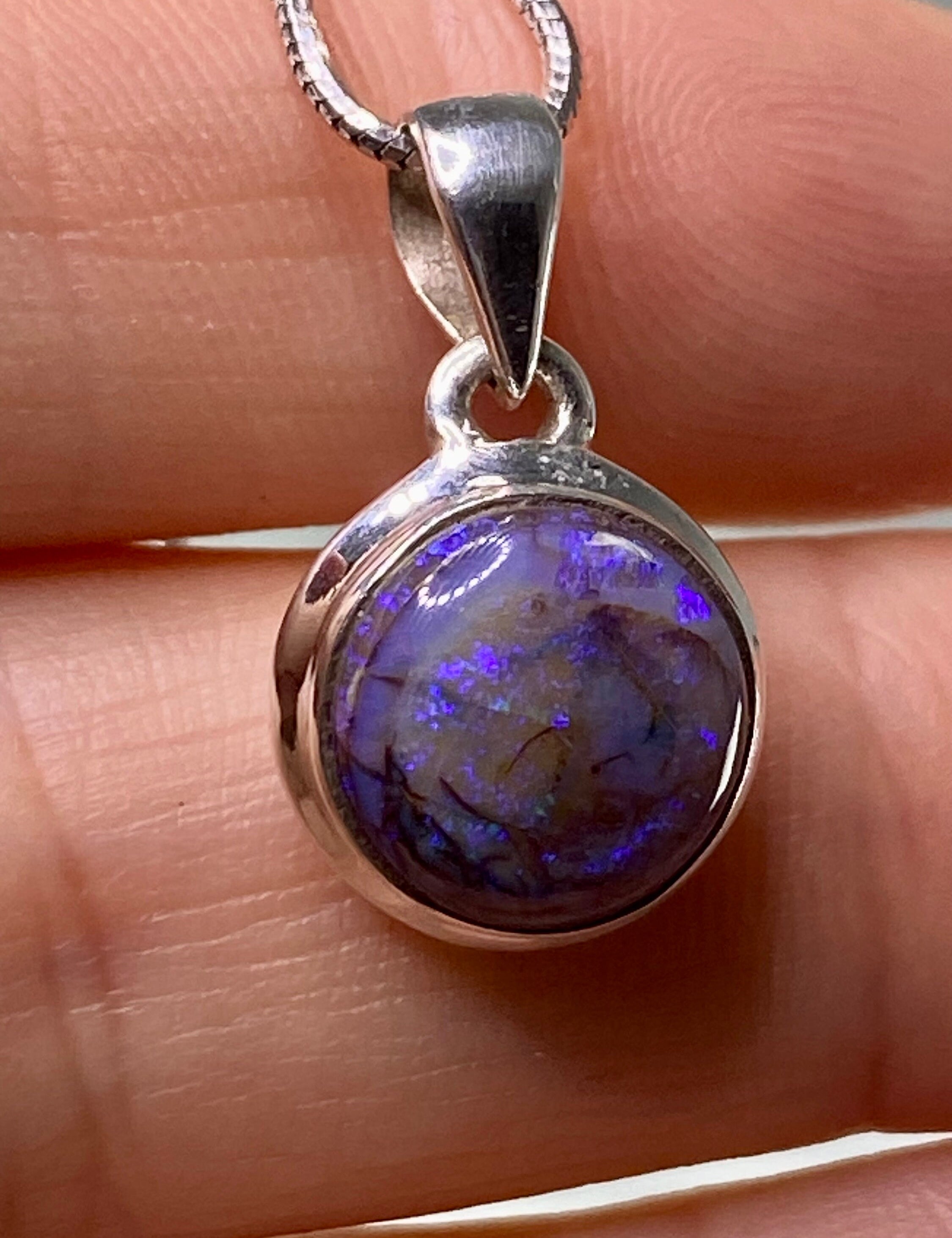 Sterling (Monarch) Opal and Silver Pendant