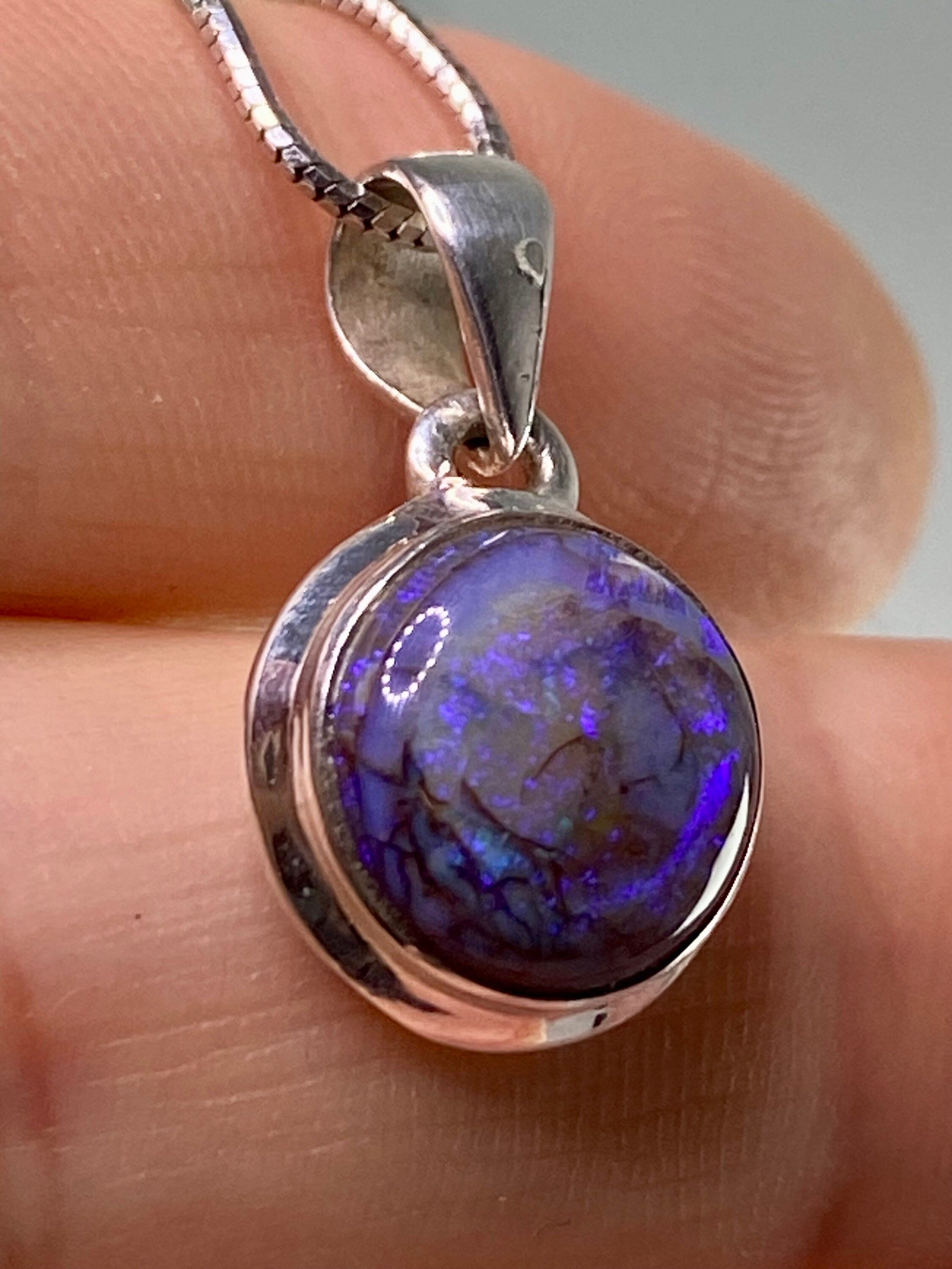 Sterling (Monarch) Opal and Silver Pendant