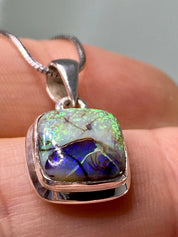 Sterling (Monarch) Opal and Silver Pendant