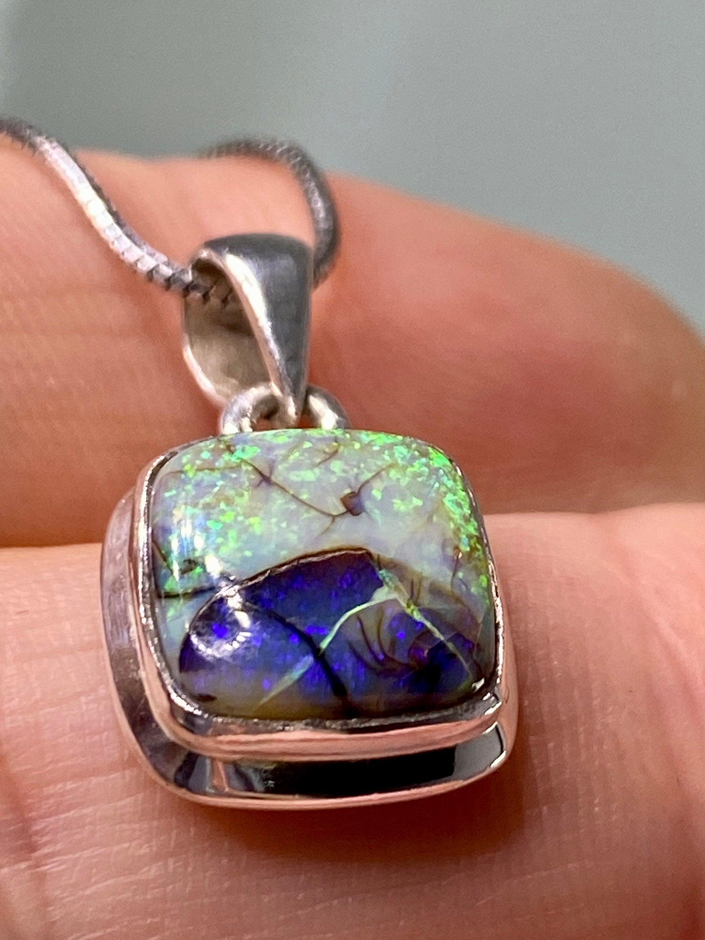 Sterling (Monarch) Opal and Silver Pendant