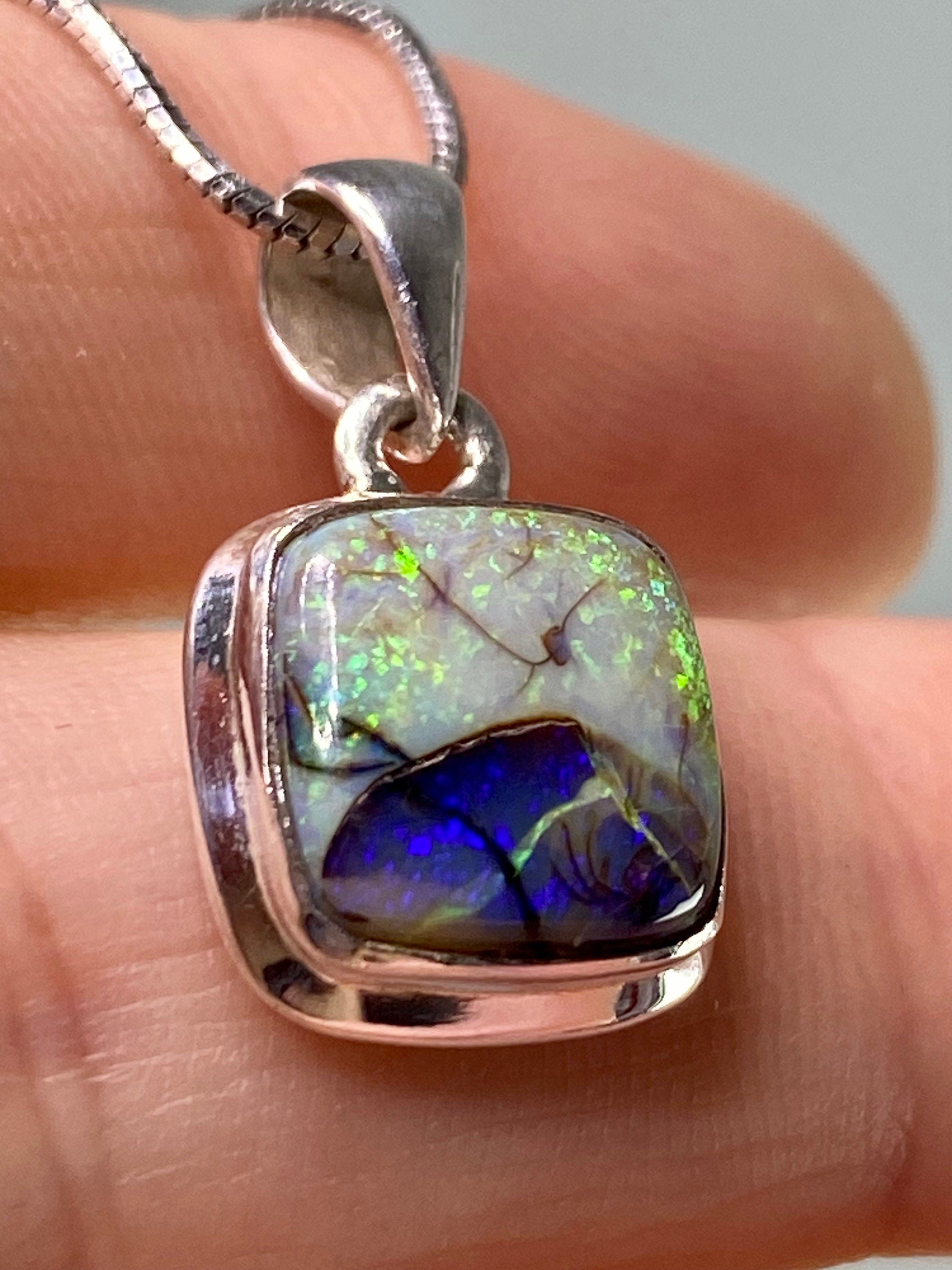 Sterling (Monarch) Opal and Silver Pendant