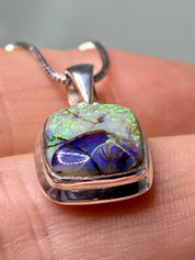 Sterling (Monarch) Opal and Silver Pendant