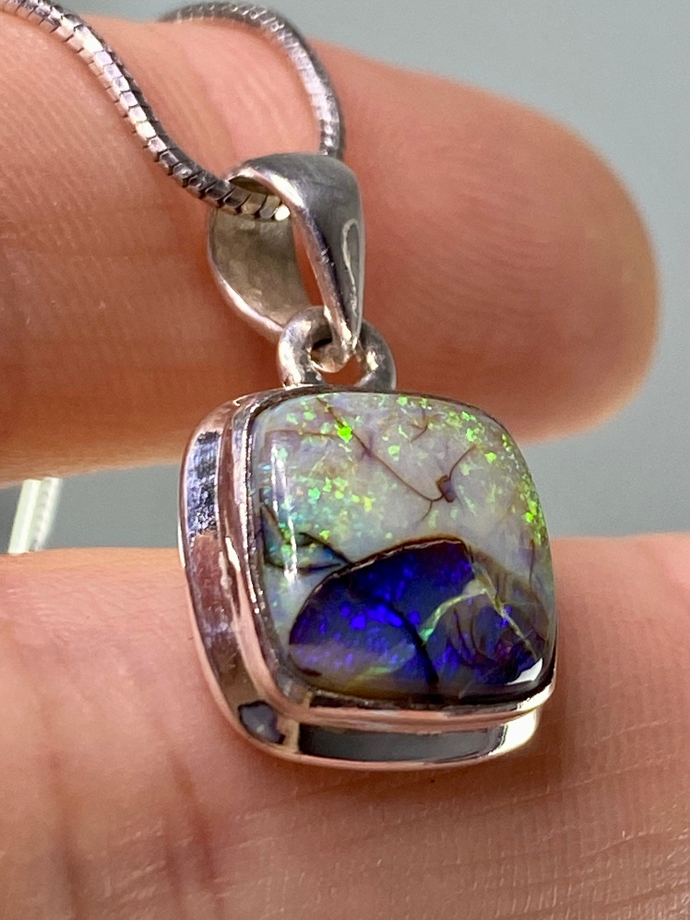 Sterling (Monarch) Opal and Silver Pendant