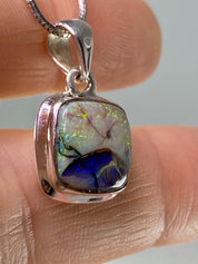 Sterling (Monarch) Opal and Silver Pendant