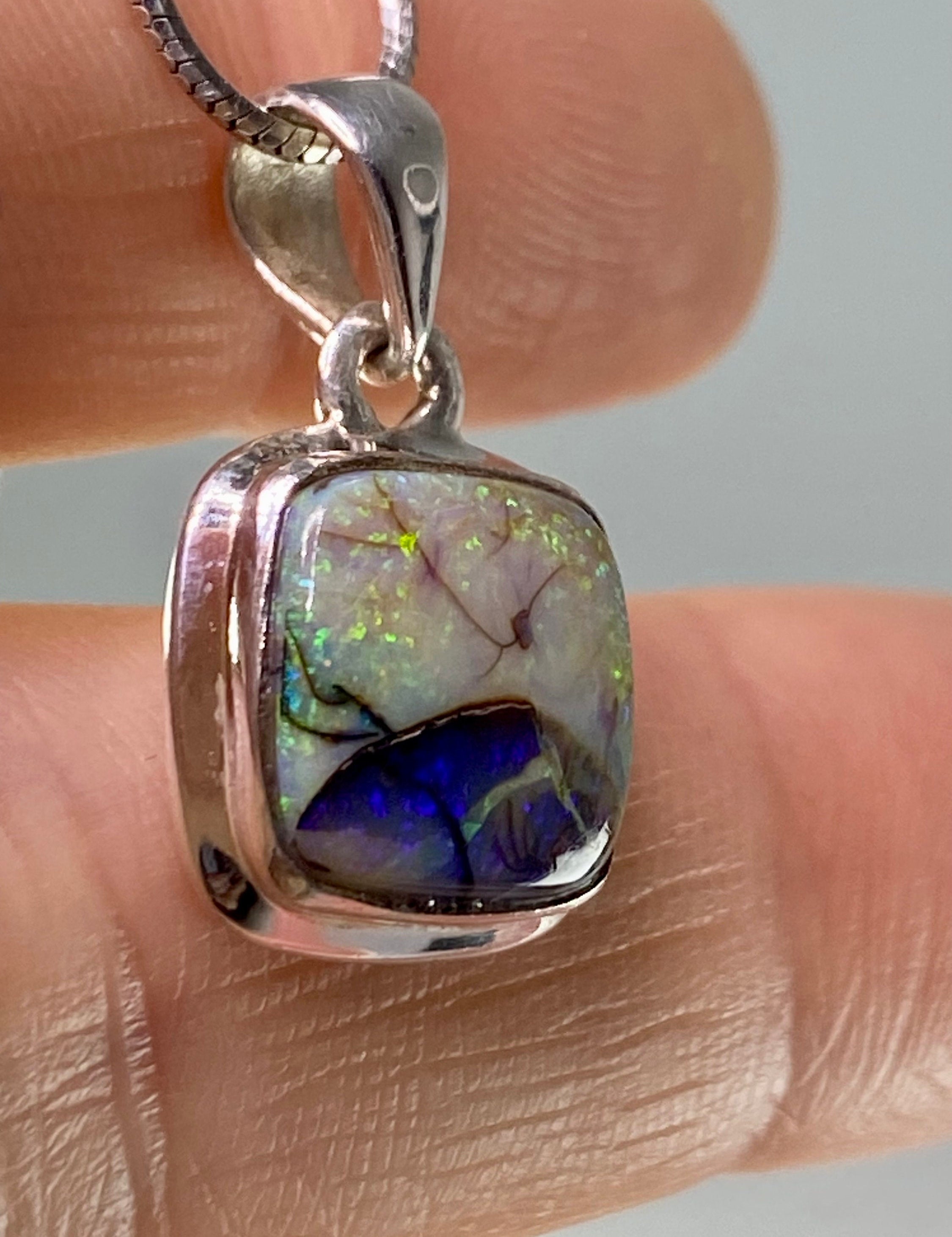 Sterling (Monarch) Opal and Silver Pendant