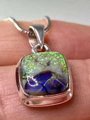 Sterling (Monarch) Opal and Silver Pendant