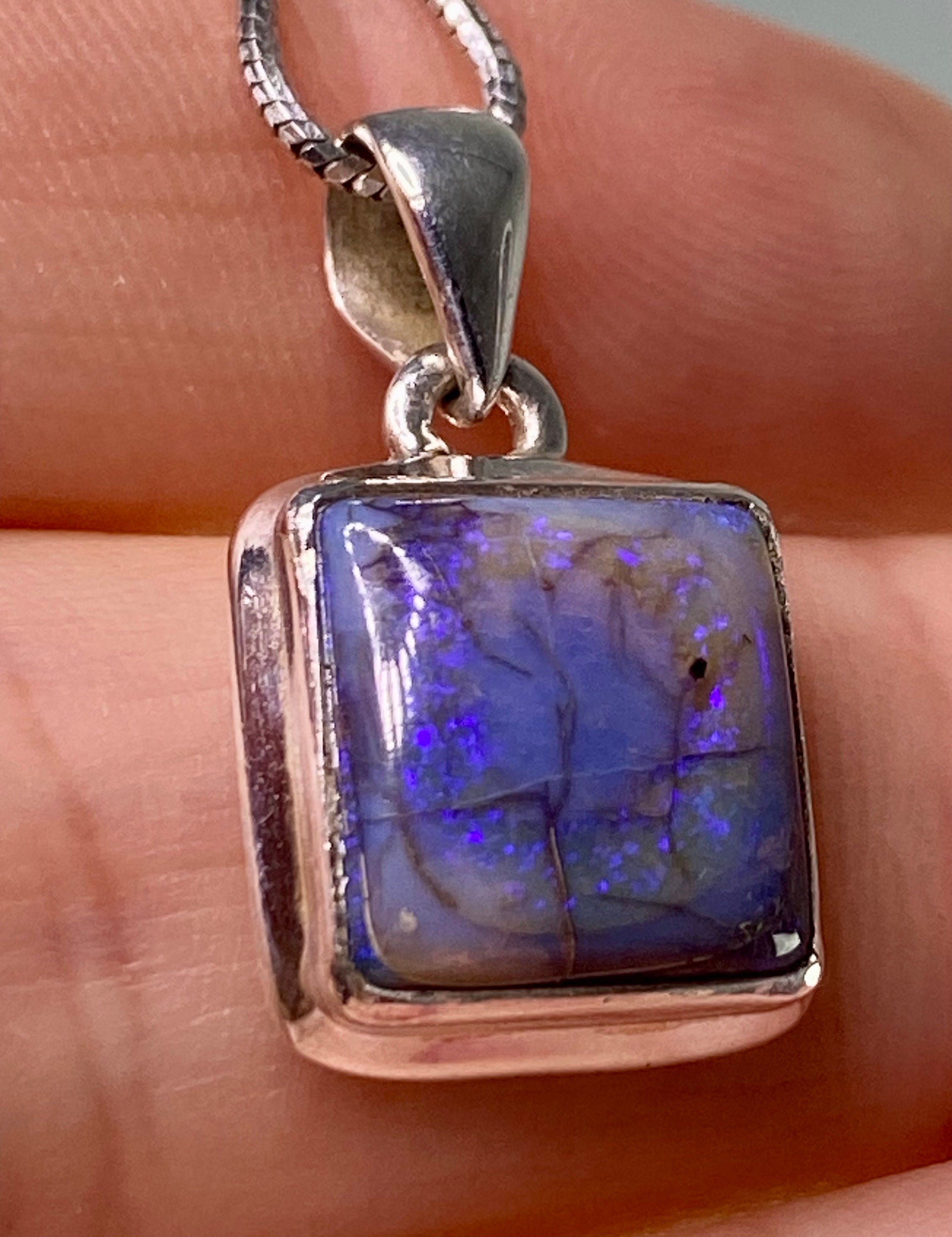 Sterling (Monarch) Opal and Silver Pendant