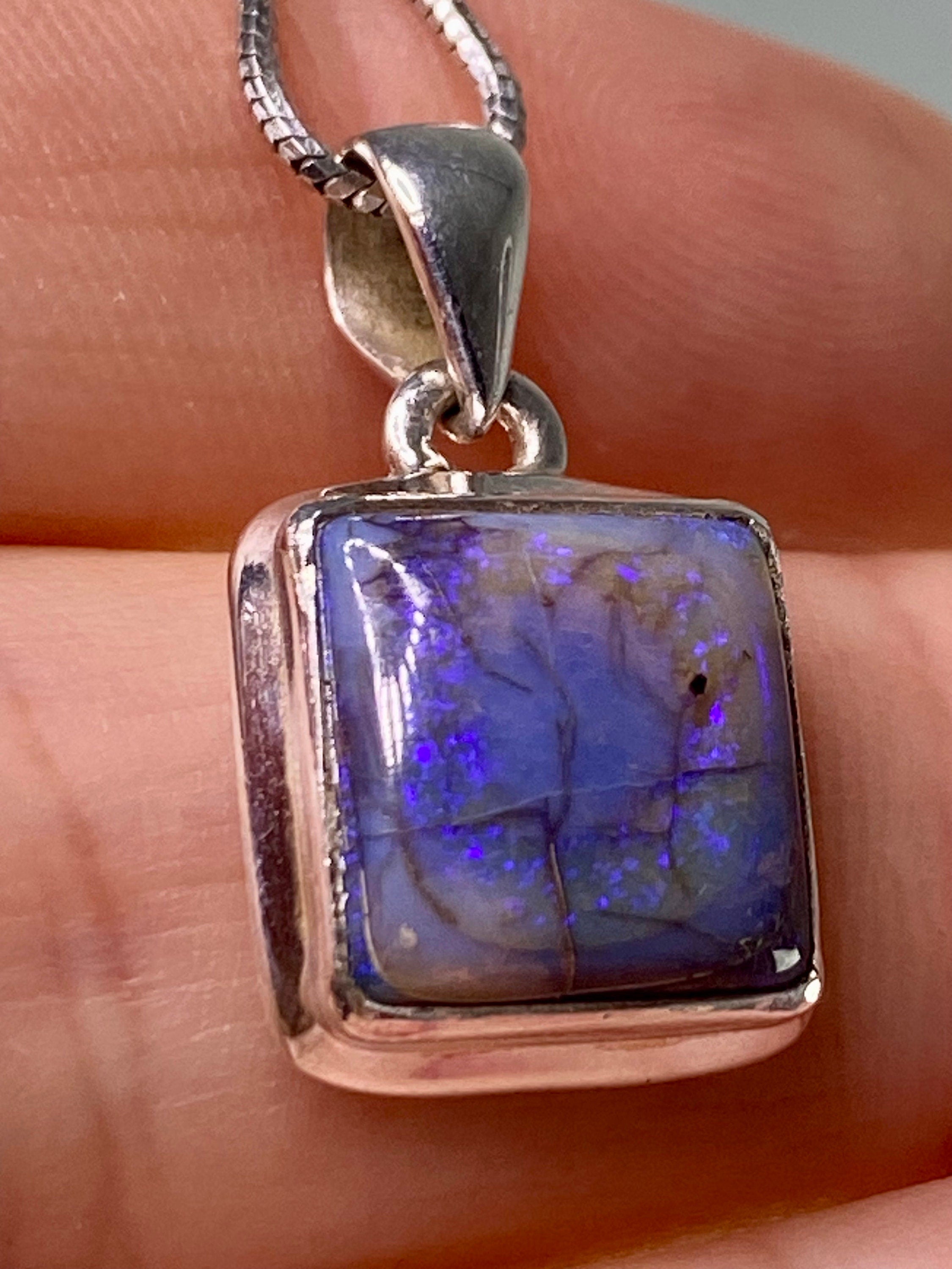 Sterling (Monarch) Opal and Silver Pendant