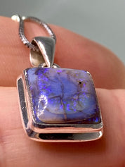 Sterling (Monarch) Opal and Silver Pendant