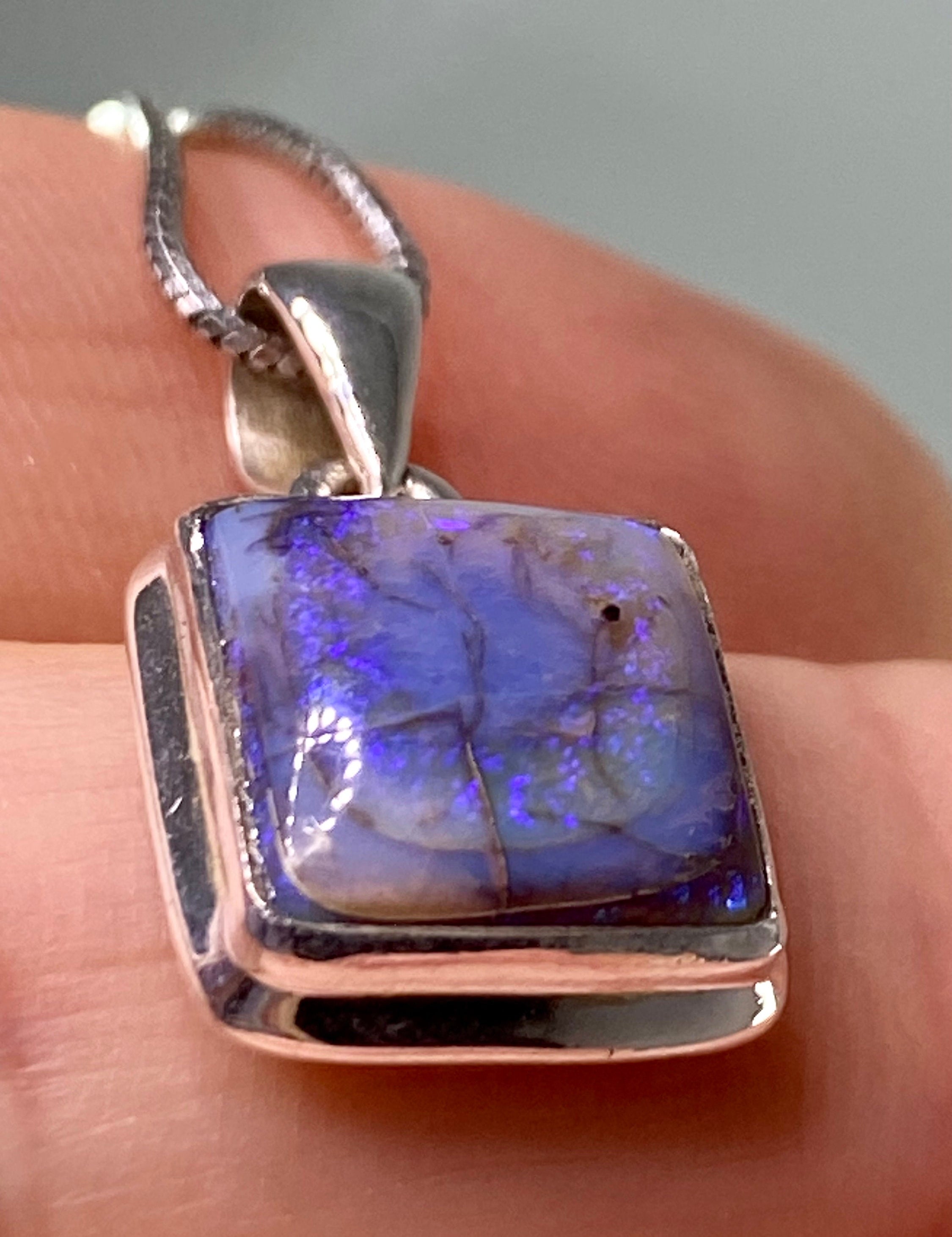 Sterling (Monarch) Opal and Silver Pendant