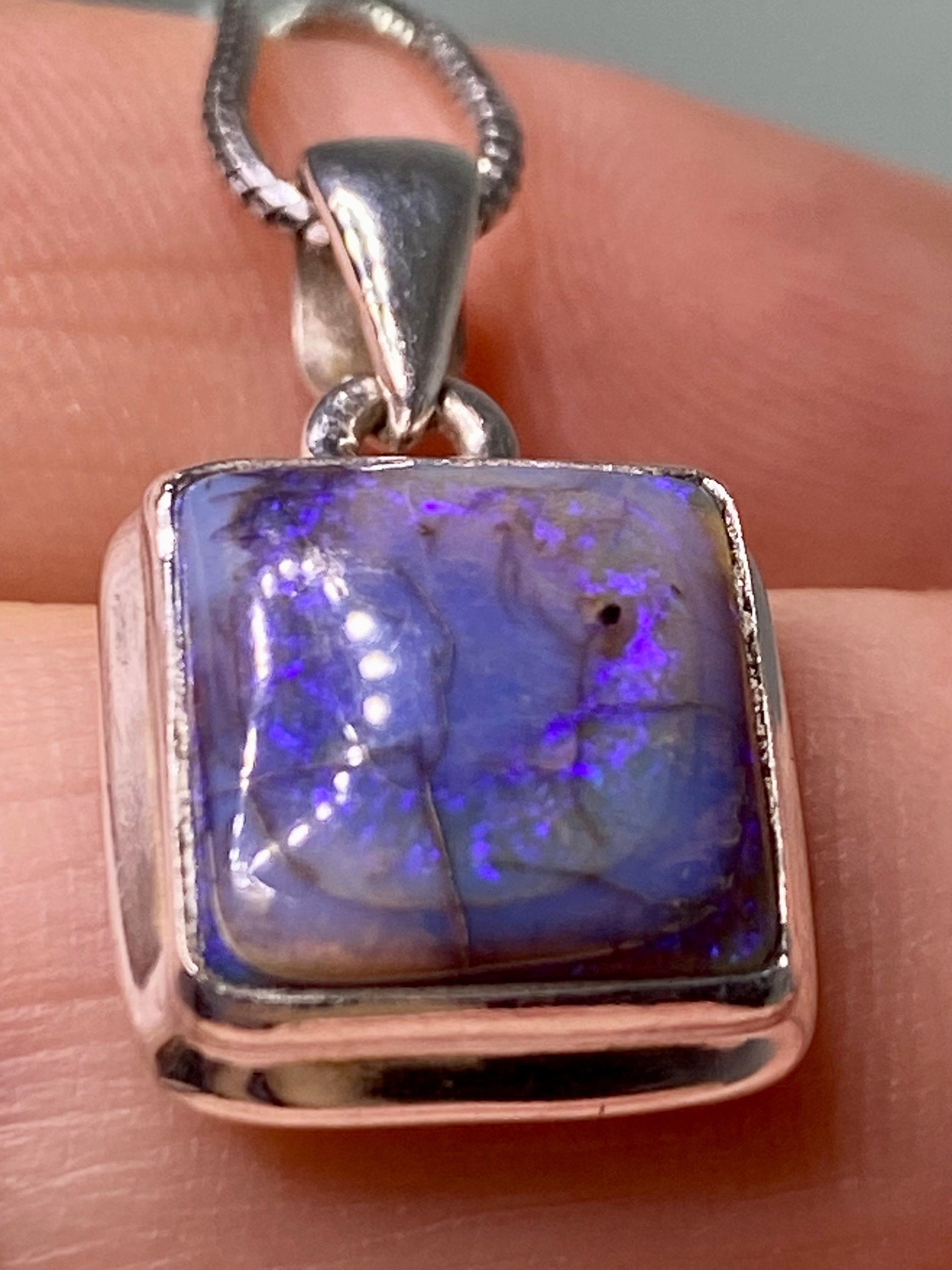 Sterling (Monarch) Opal and Silver Pendant