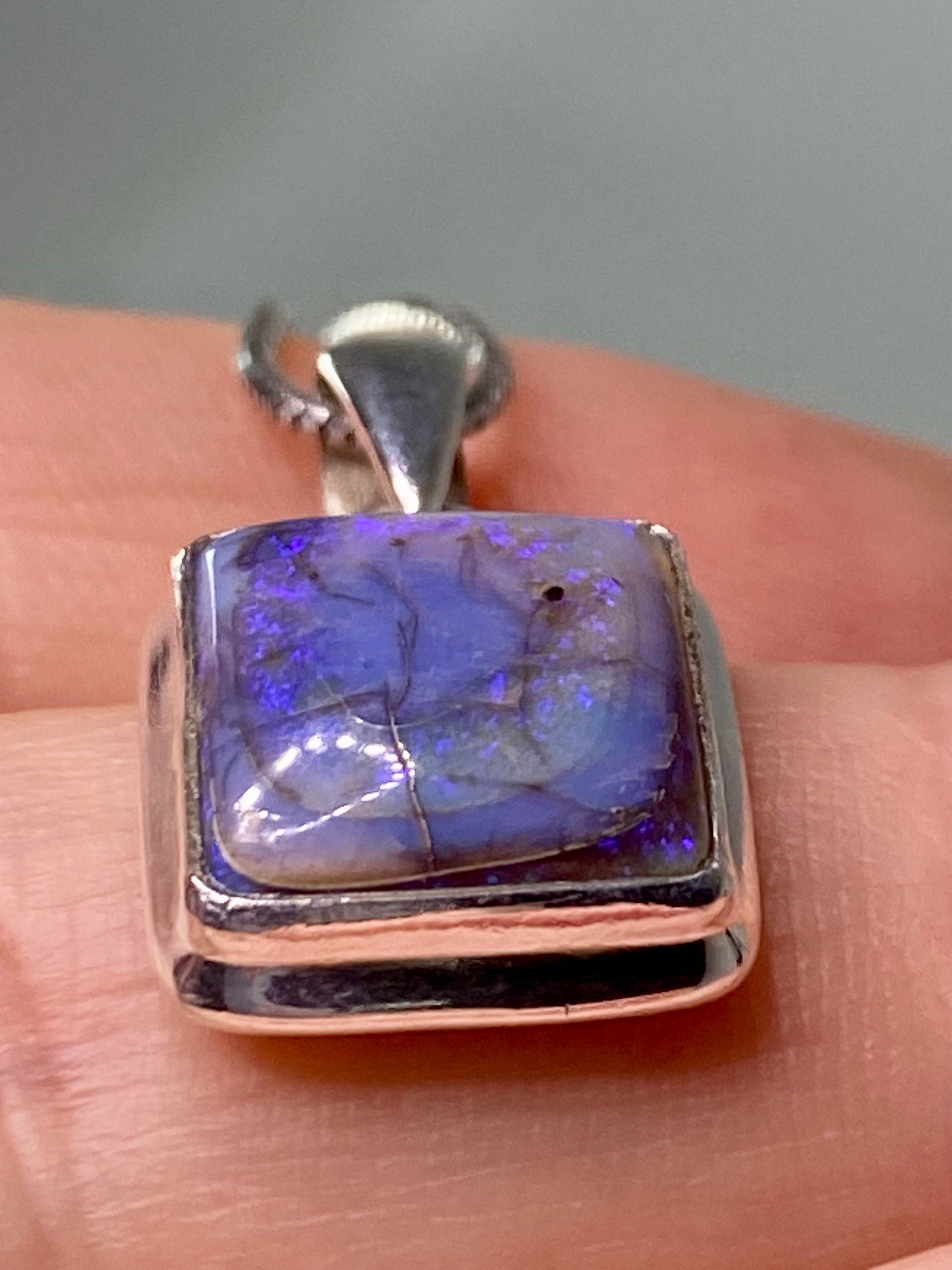 Sterling (Monarch) Opal and Silver Pendant