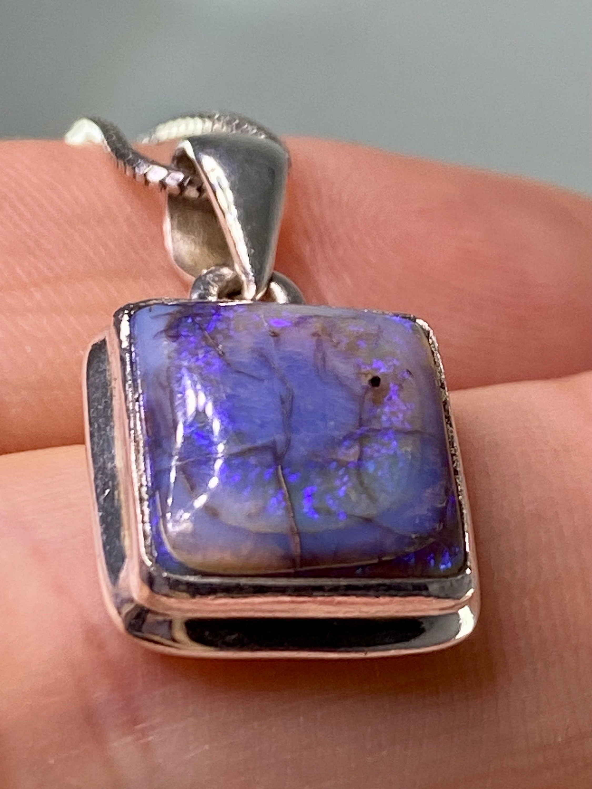 Sterling (Monarch) Opal and Silver Pendant