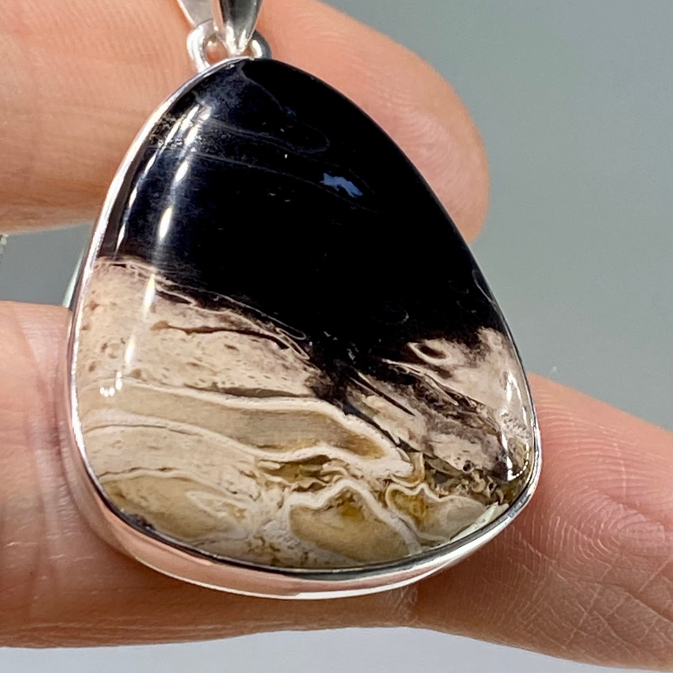 Petrified Palm Wood Silver Pendant