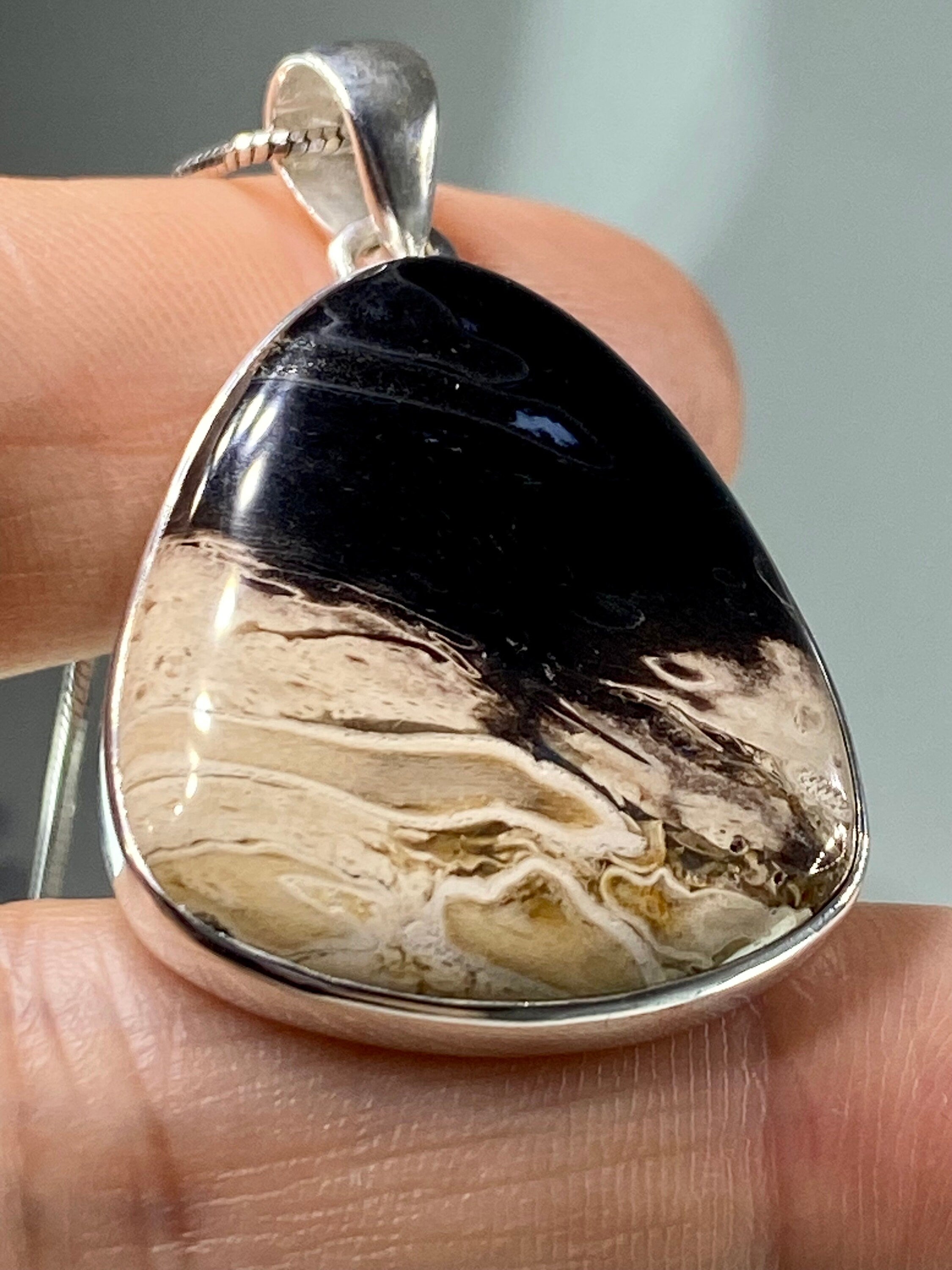 Petrified Palm Wood Silver Pendant